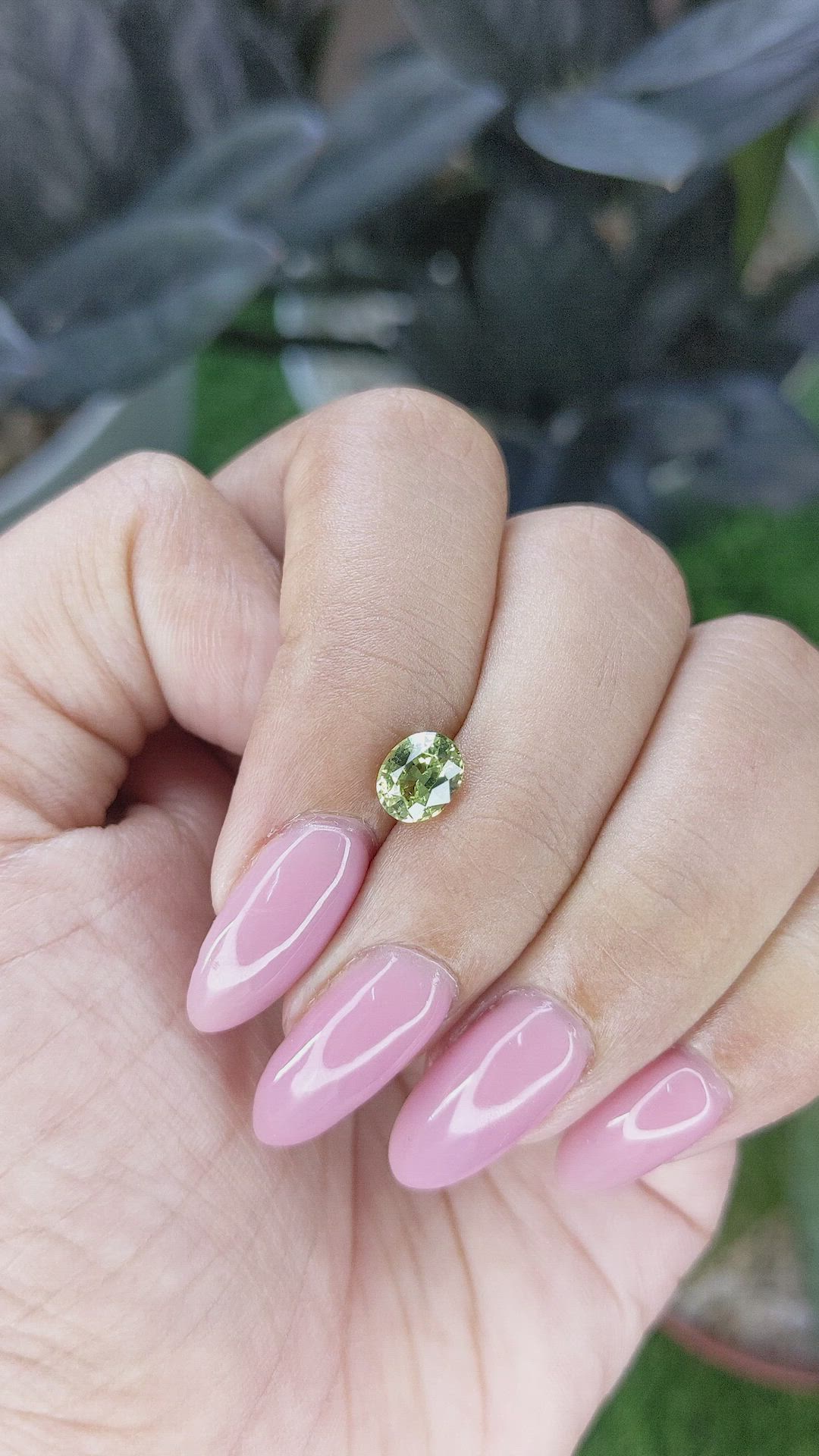 1.14 Ct. Yellowish Green Sapphire from Madagascar Size Video