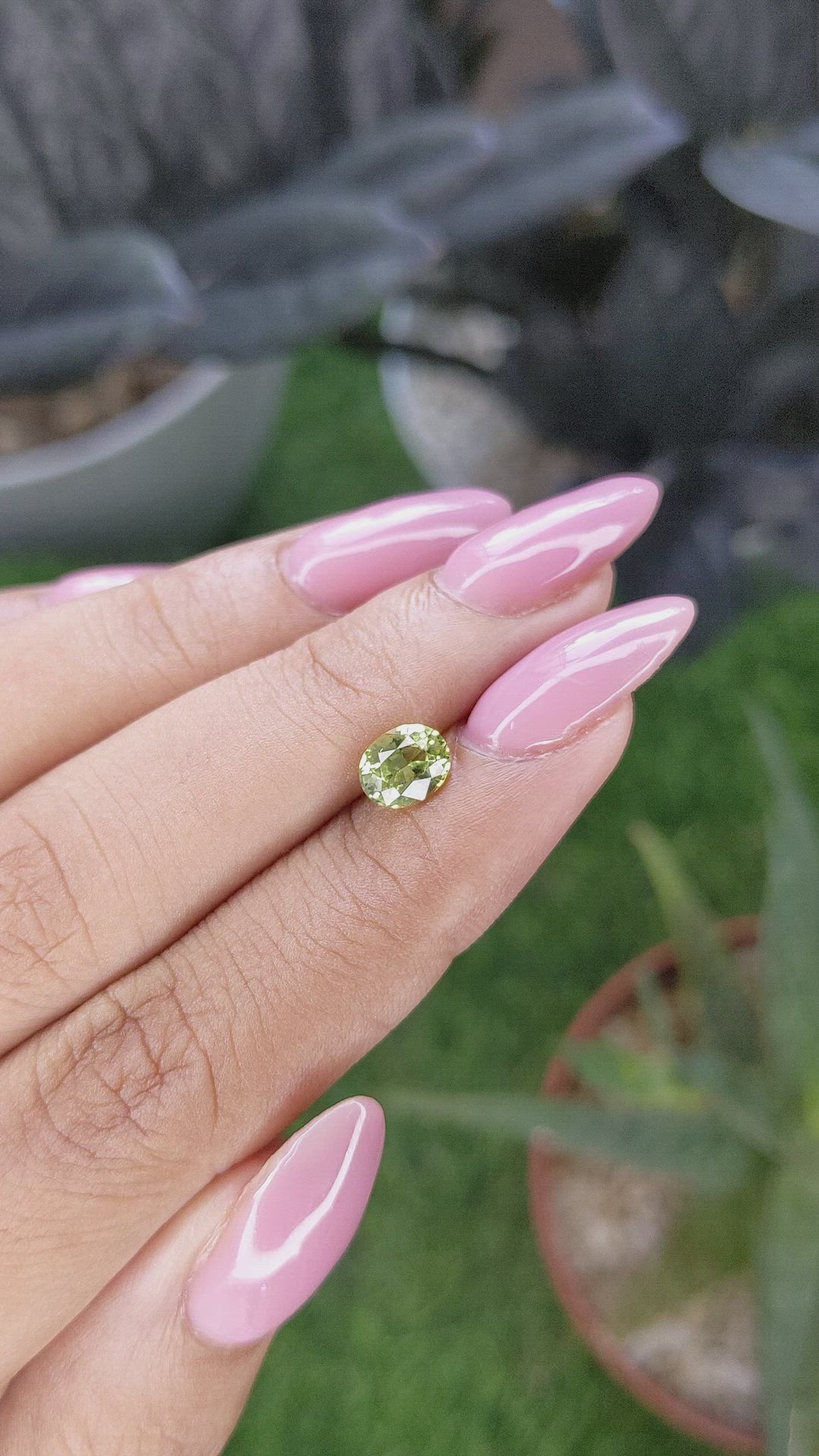 1.14 Ct. Yellowish Green Sapphire from Madagascar Size Video