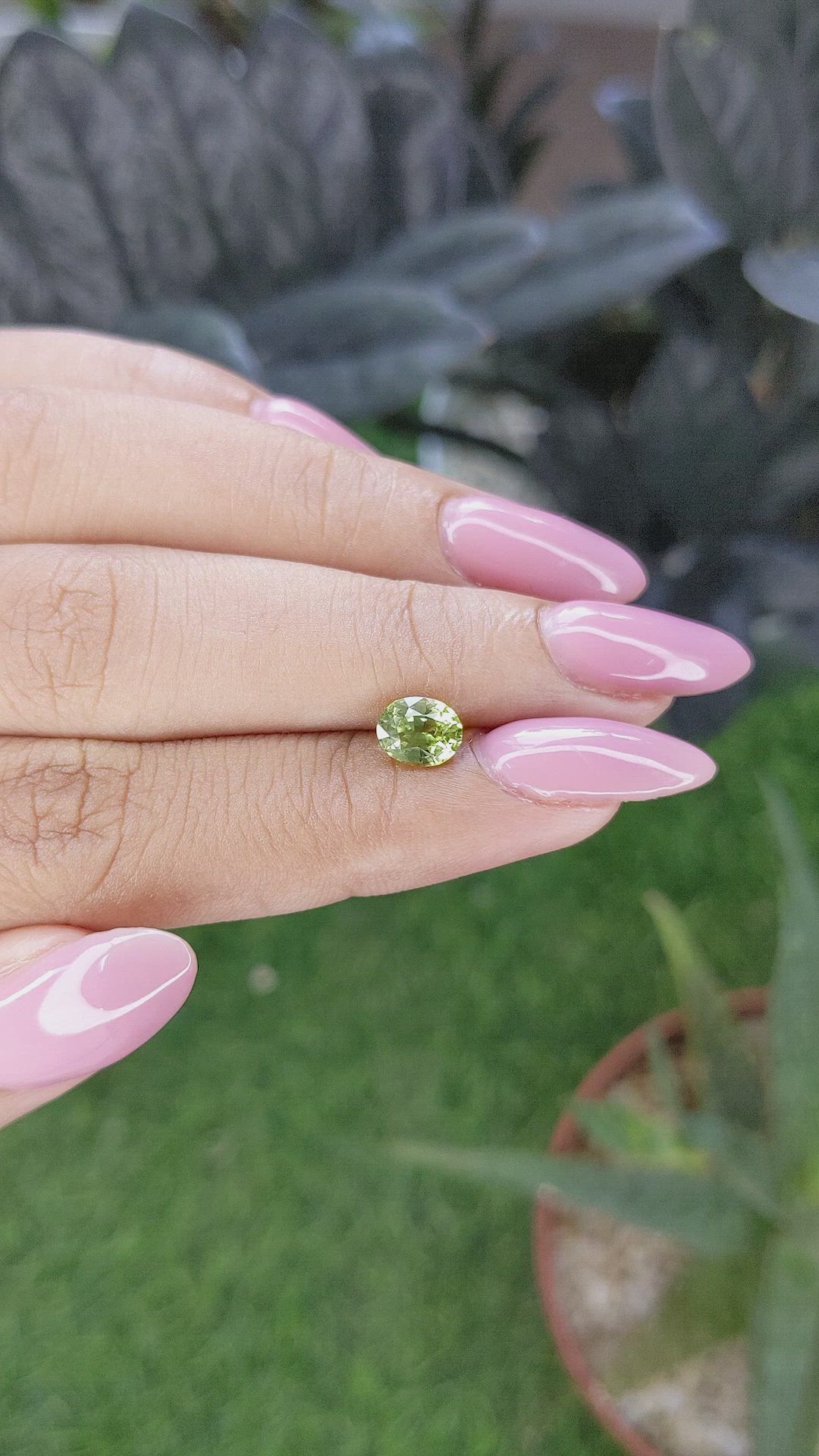 1.14 Ct. Yellowish Green Sapphire from Madagascar Size Video