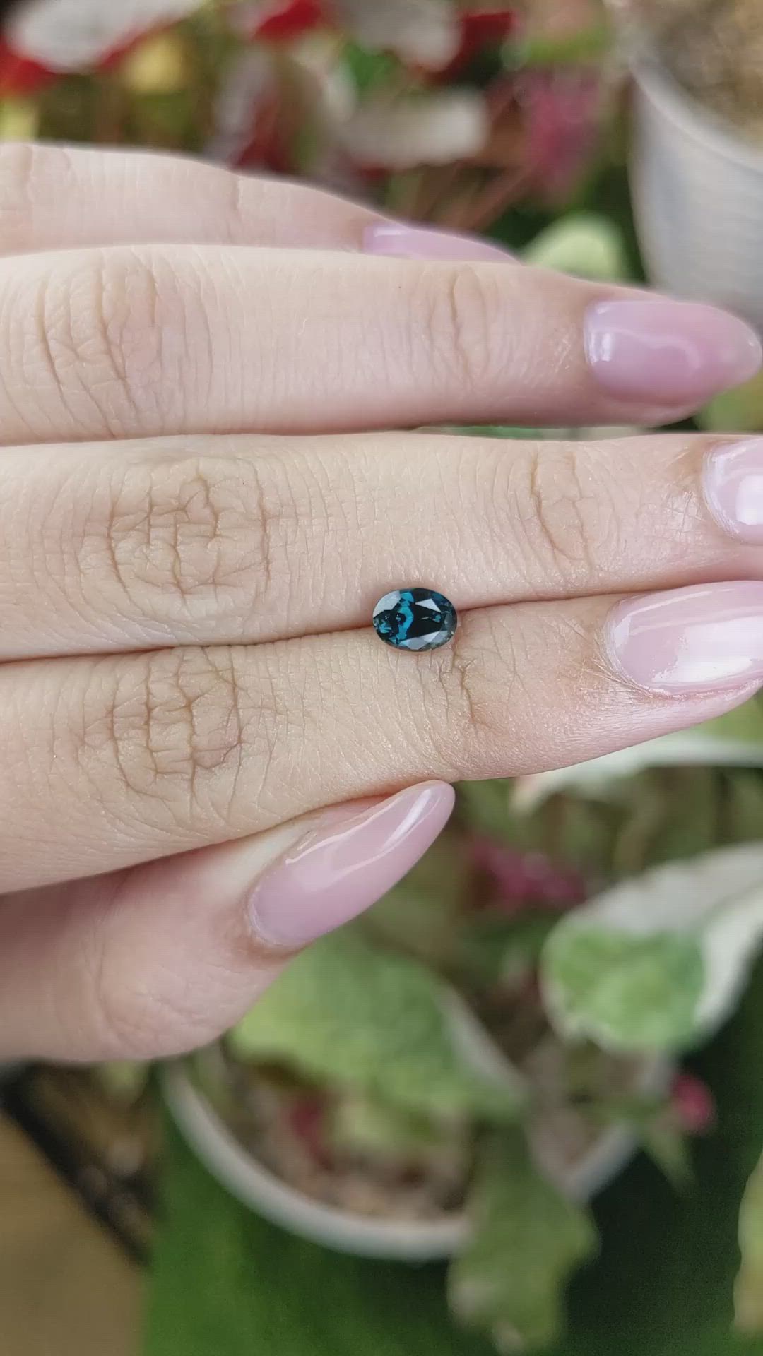 0.91 Ct. Greenish Blue Sapphire from Ceylon (Sri Lanka) Size Video
