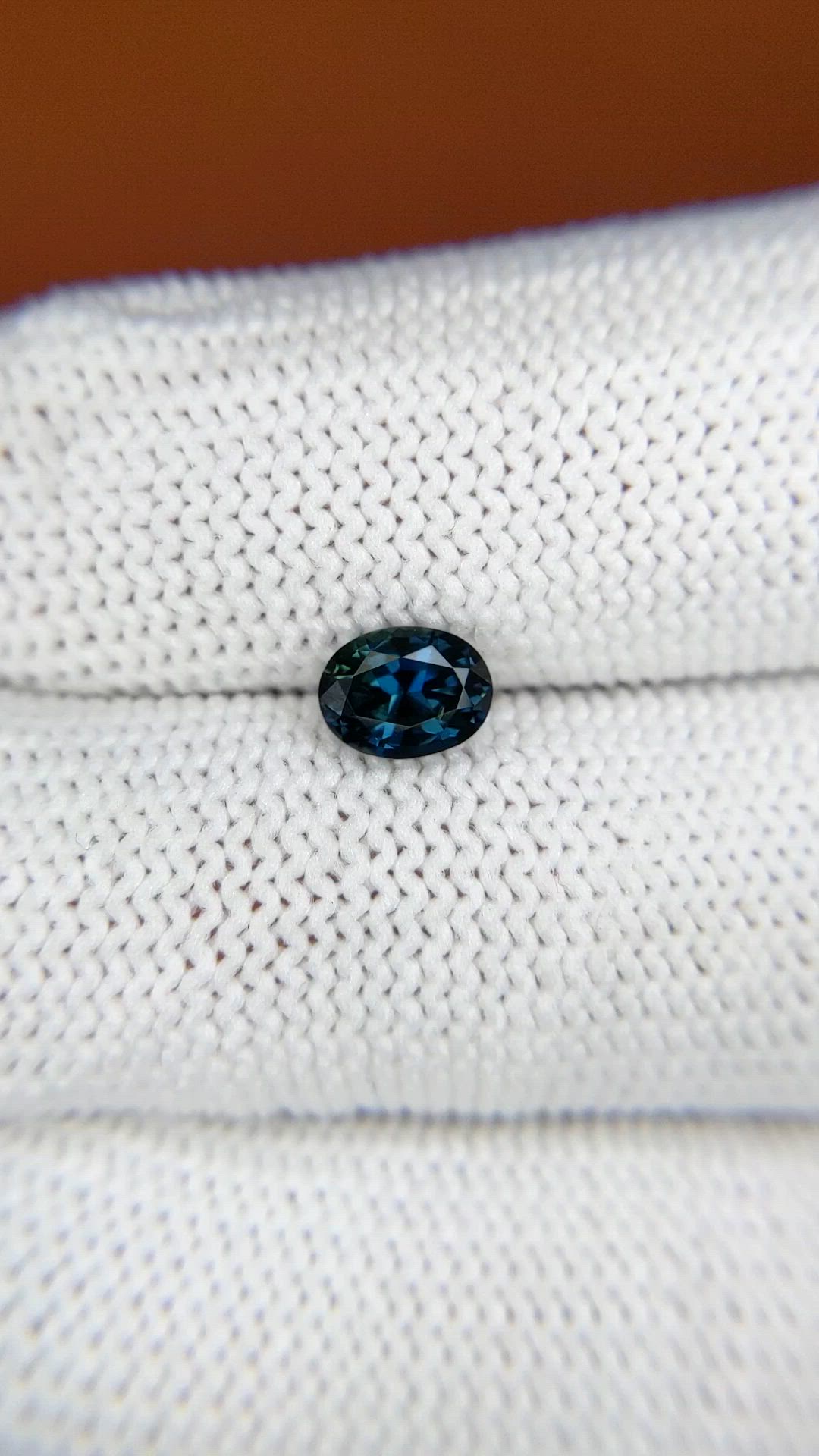0.91 Ct. Greenish Blue Sapphire from Ceylon (Sri Lanka) Size Video