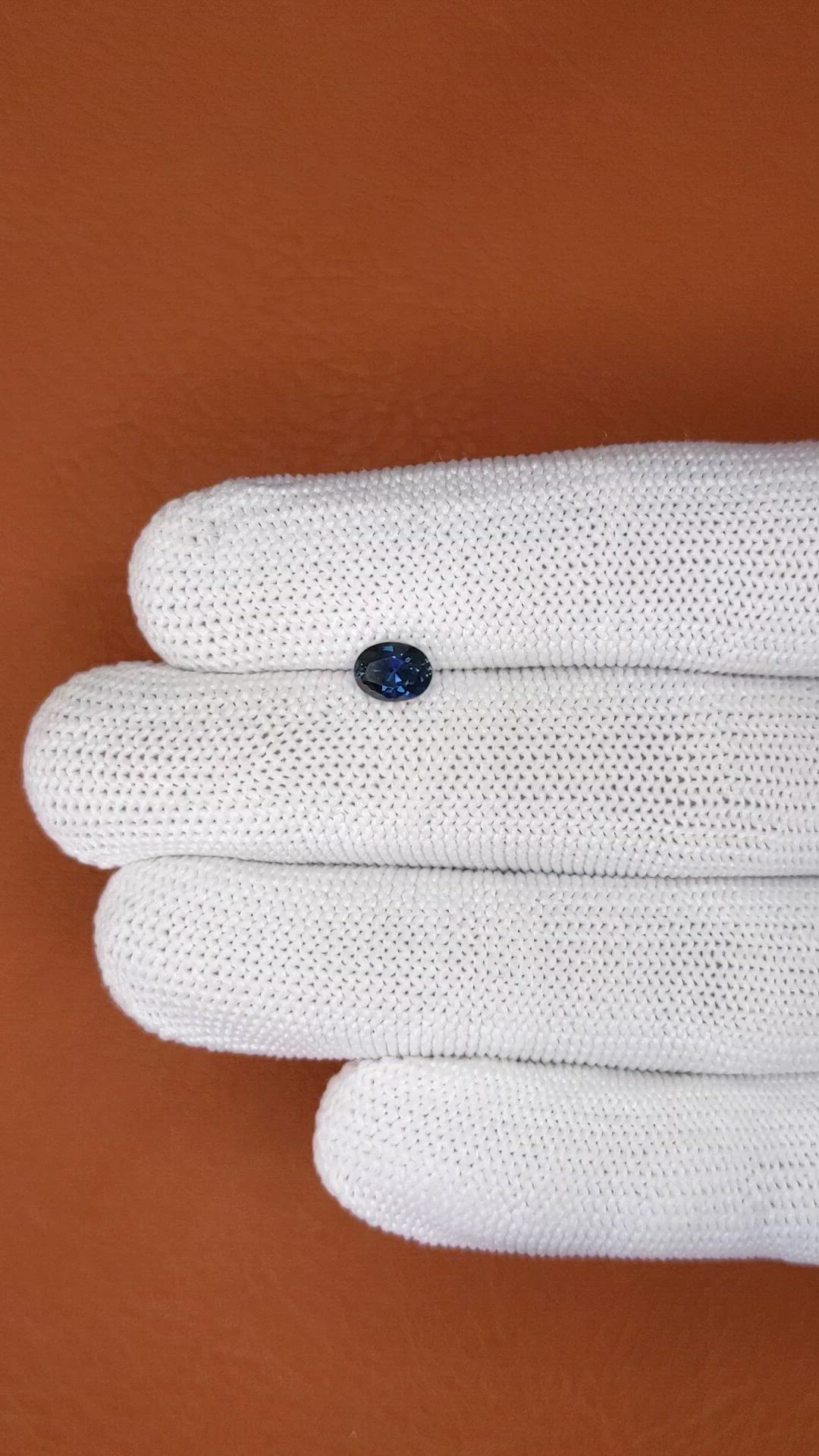 0.91 Ct. Greenish Blue Sapphire from Ceylon (Sri Lanka) Size Video