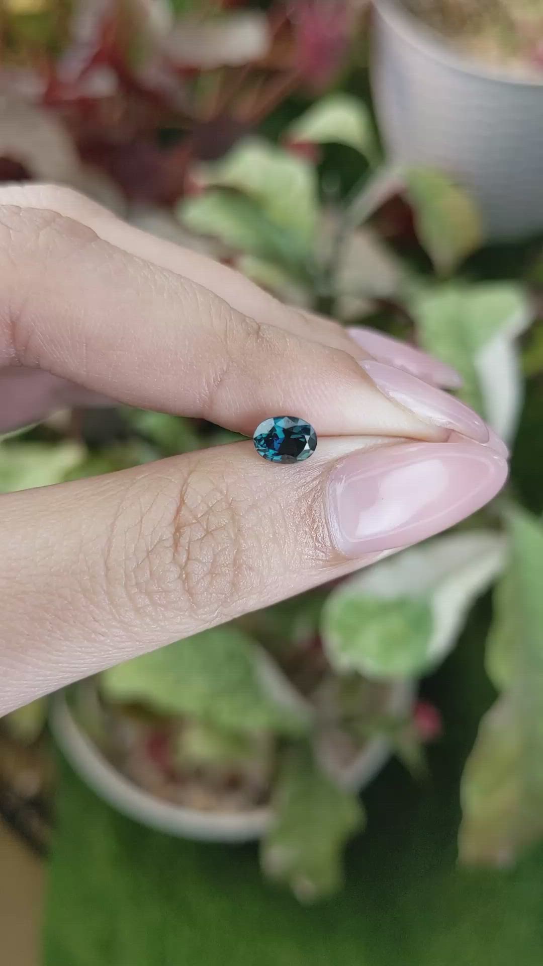 0.91 Ct. Greenish Blue Sapphire from Ceylon (Sri Lanka) Size Video