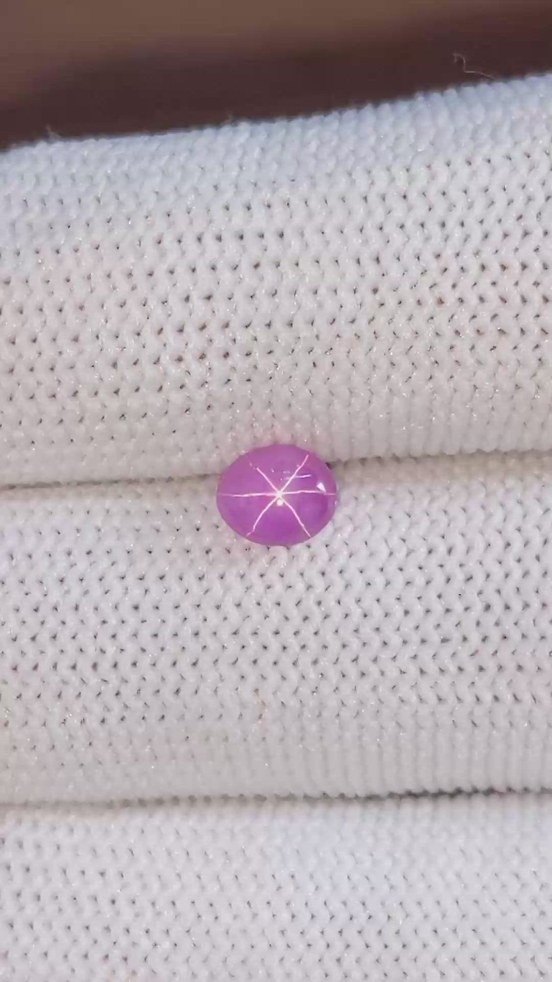 1.08 Ct. Pink Star Sapphire from Ceylon (Sri Lanka) Size Video