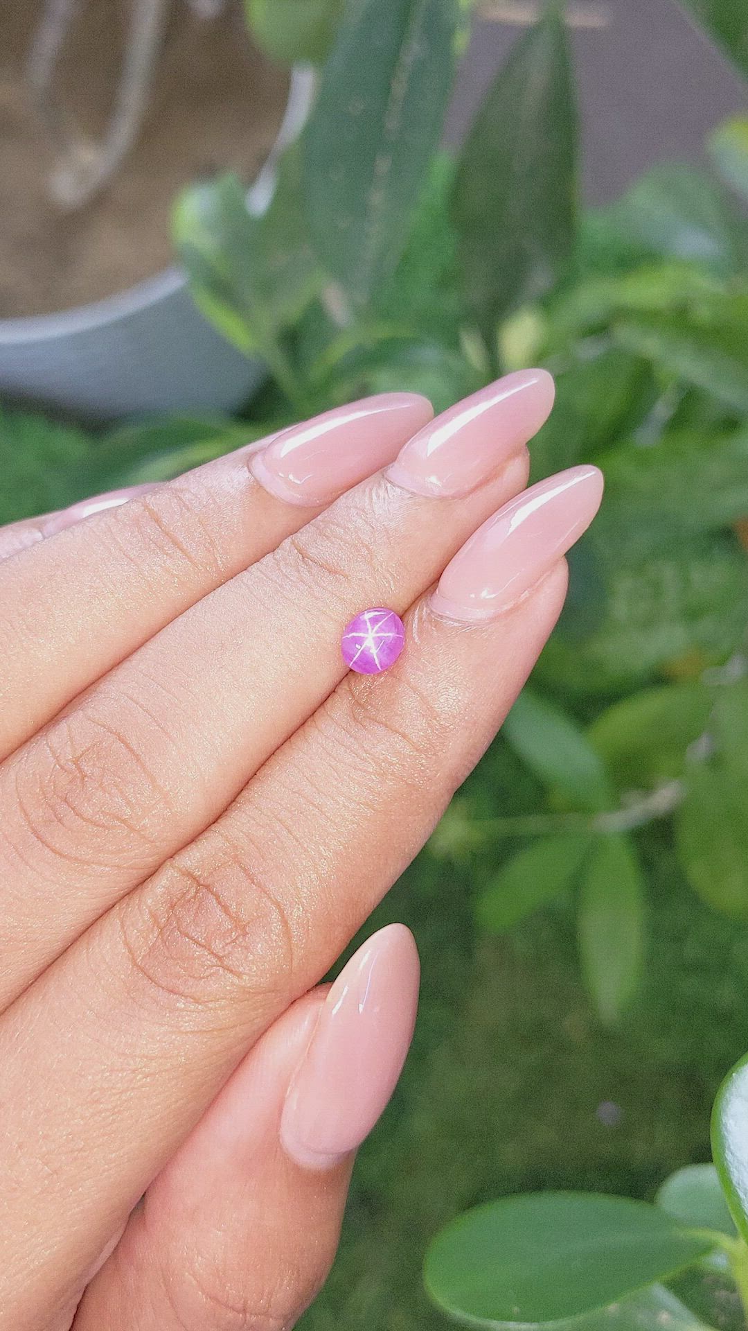 1.08 Ct. Pink Star Sapphire from Ceylon (Sri Lanka) Size Video