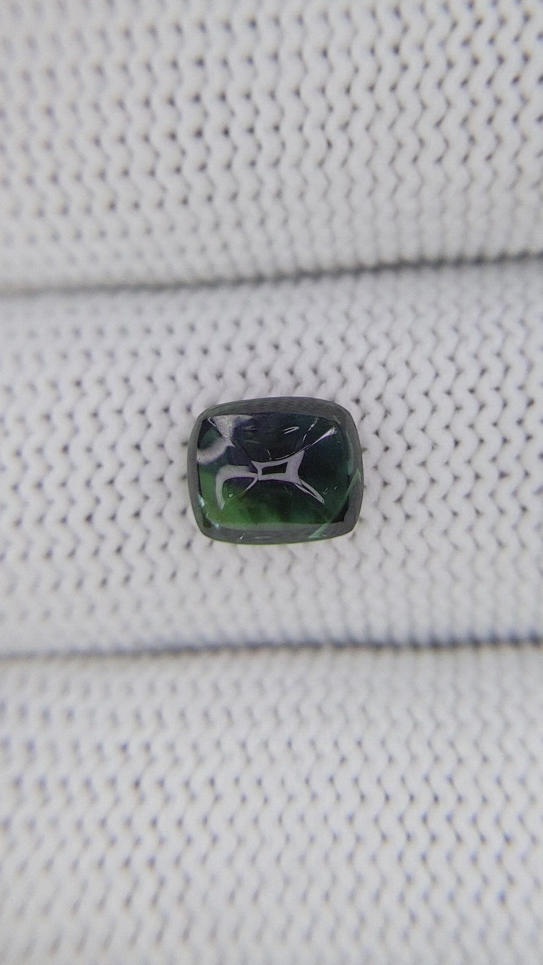 1.69 Ct. Bluish Green Cabochon Sapphire from Madagascar Size Video
