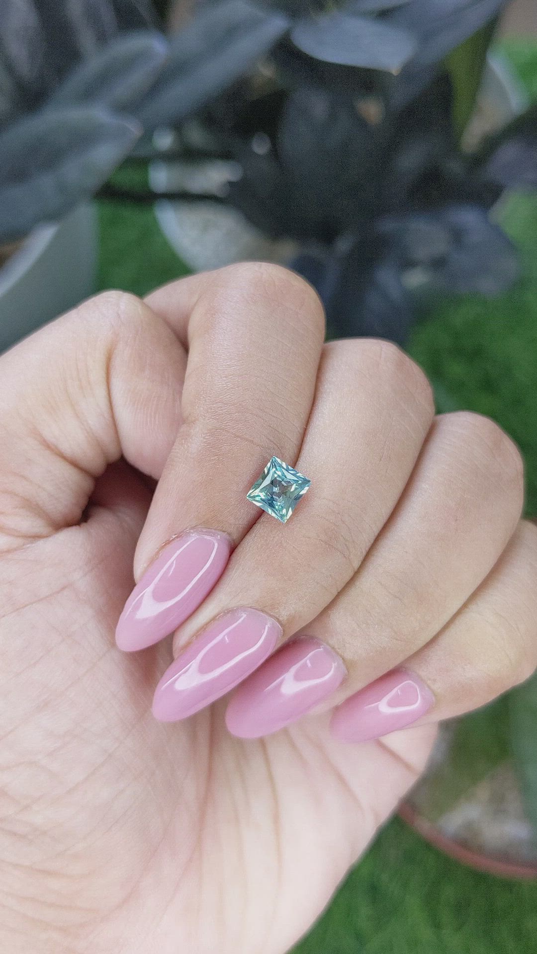 1.03 Ct. Greenish Blue Sapphire from Madagascar Size Video