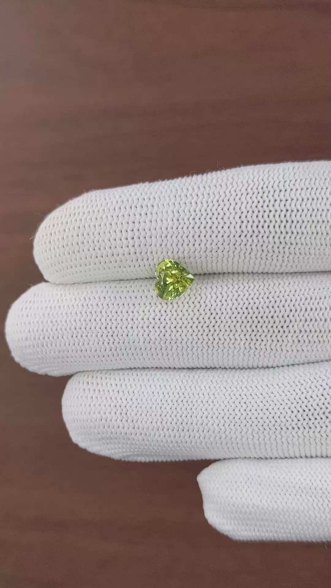 2.06 Ct. Yellowish Green Sapphire from Madagascar Size Video