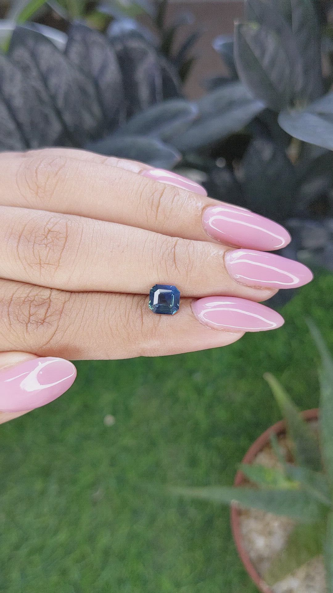 1.20 Ct. Greenish Blue Sapphire from Madagascar Size Video
