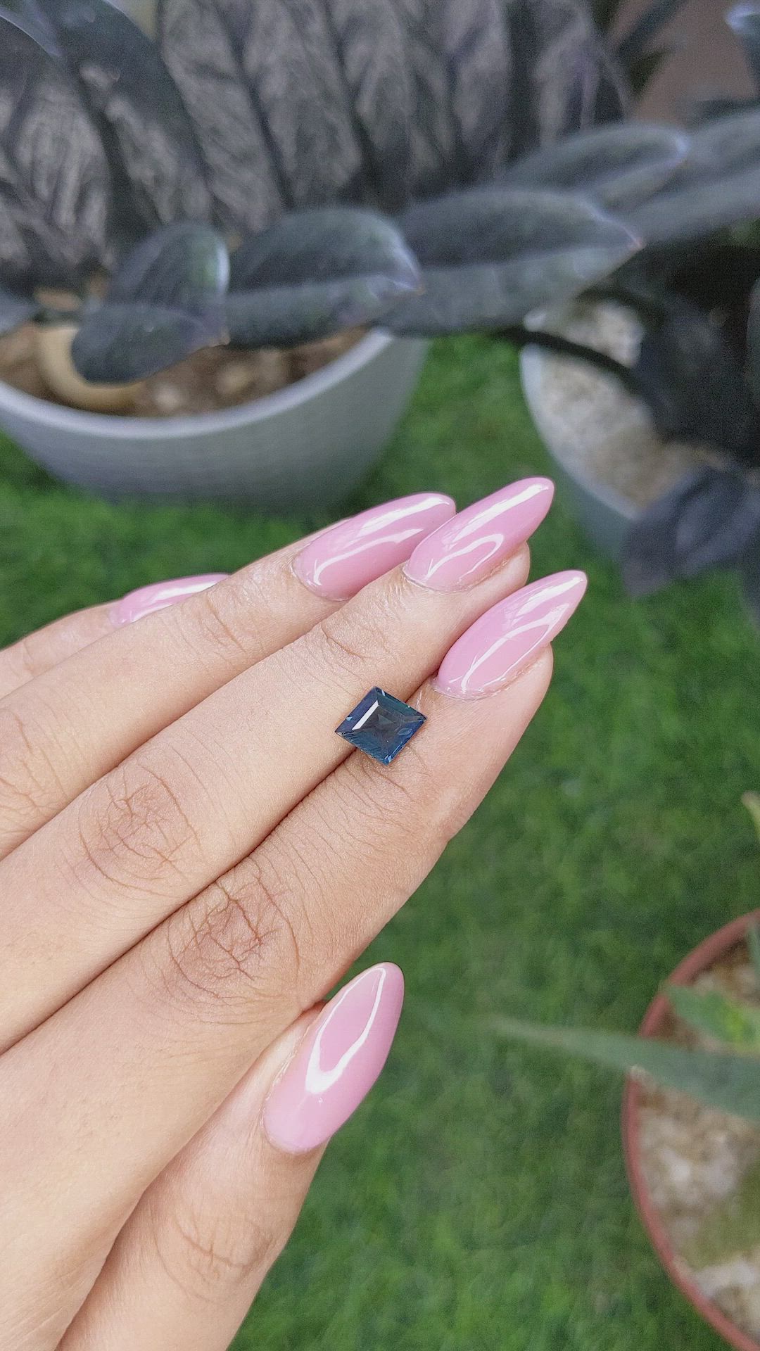 1.32 Ct. Greenish Blue Sapphire from Madagascar Size Video