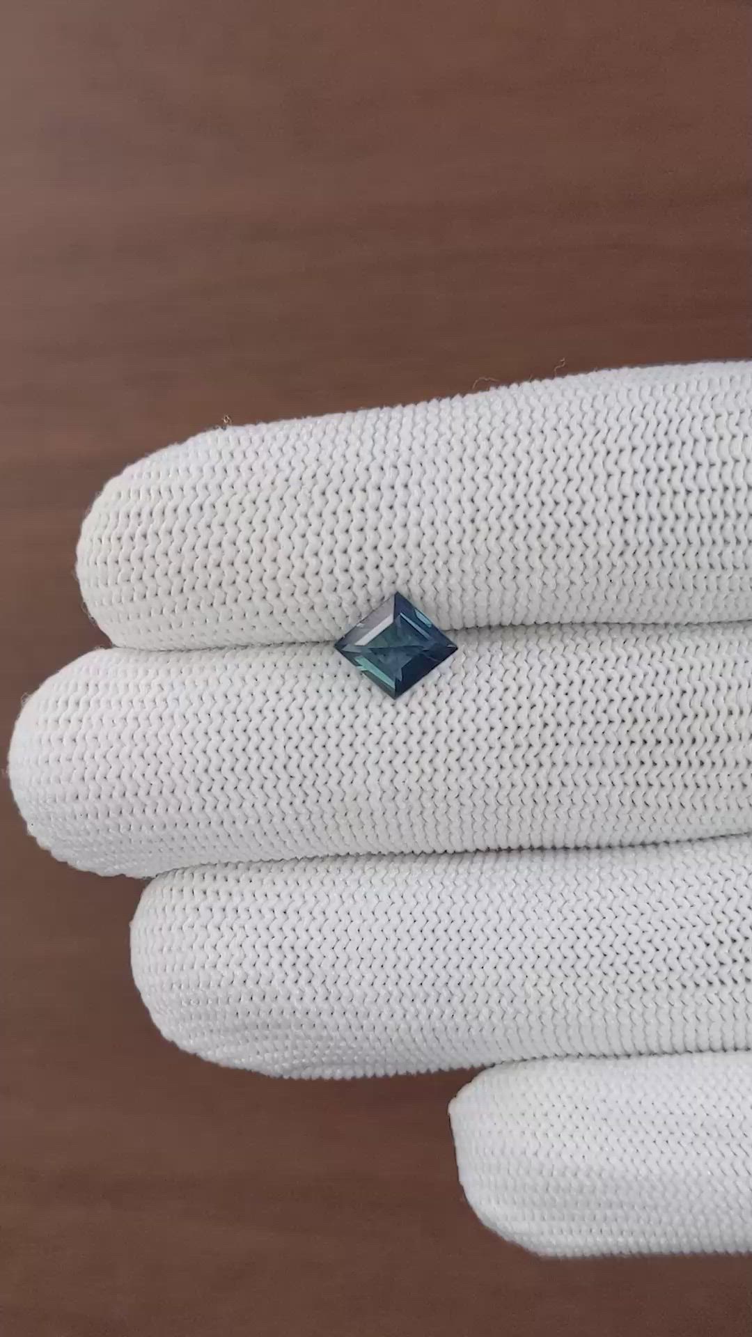 1.32 Ct. Greenish Blue Sapphire from Madagascar Size Video