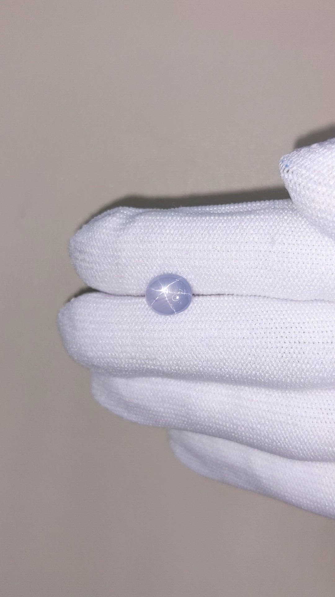 3.58 Ct. Greyish Blue Star Sapphire from Ceylon (Sri Lanka) Size Video
