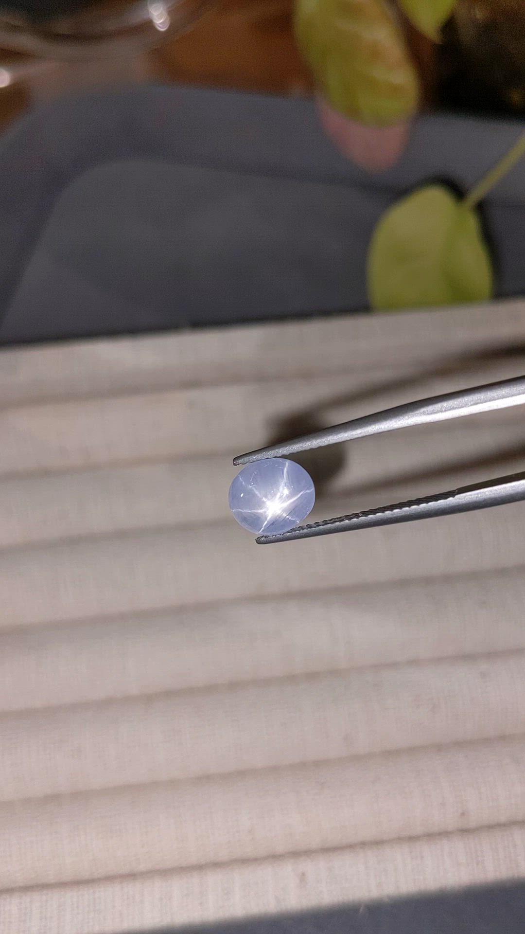 3.58 Ct. Greyish Blue Star Sapphire from Ceylon (Sri Lanka) Size Video