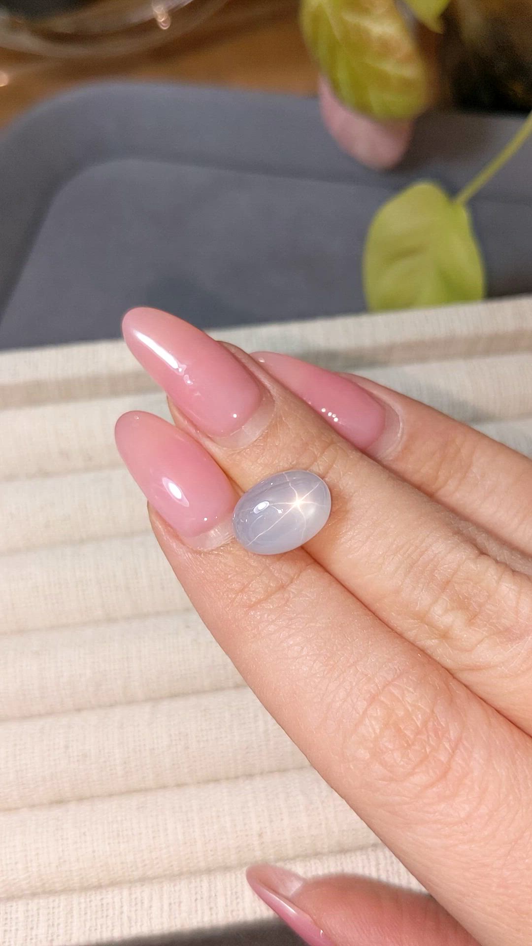 9.21 Ct. Greyish Blue Star Sapphire from Ceylon (Sri Lanka) Size Video