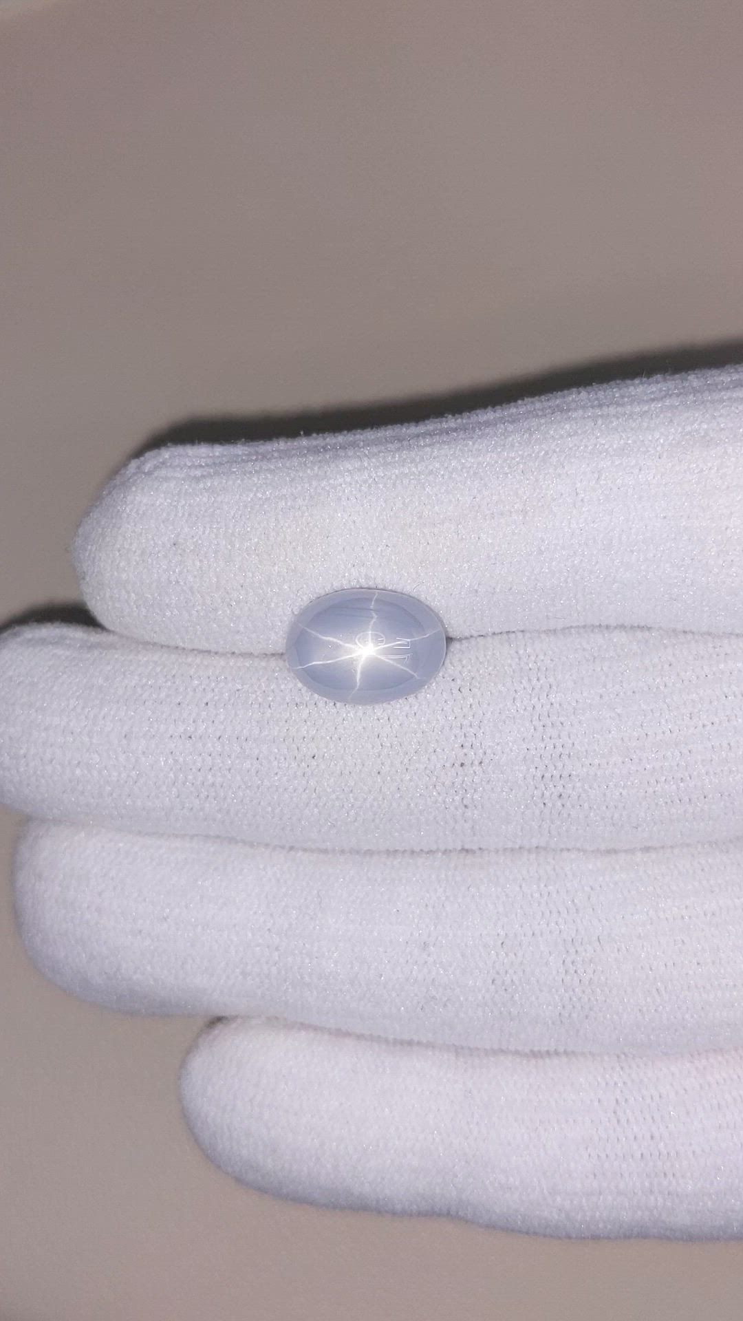 9.21 Ct. Greyish Blue Star Sapphire from Ceylon (Sri Lanka) Size Video