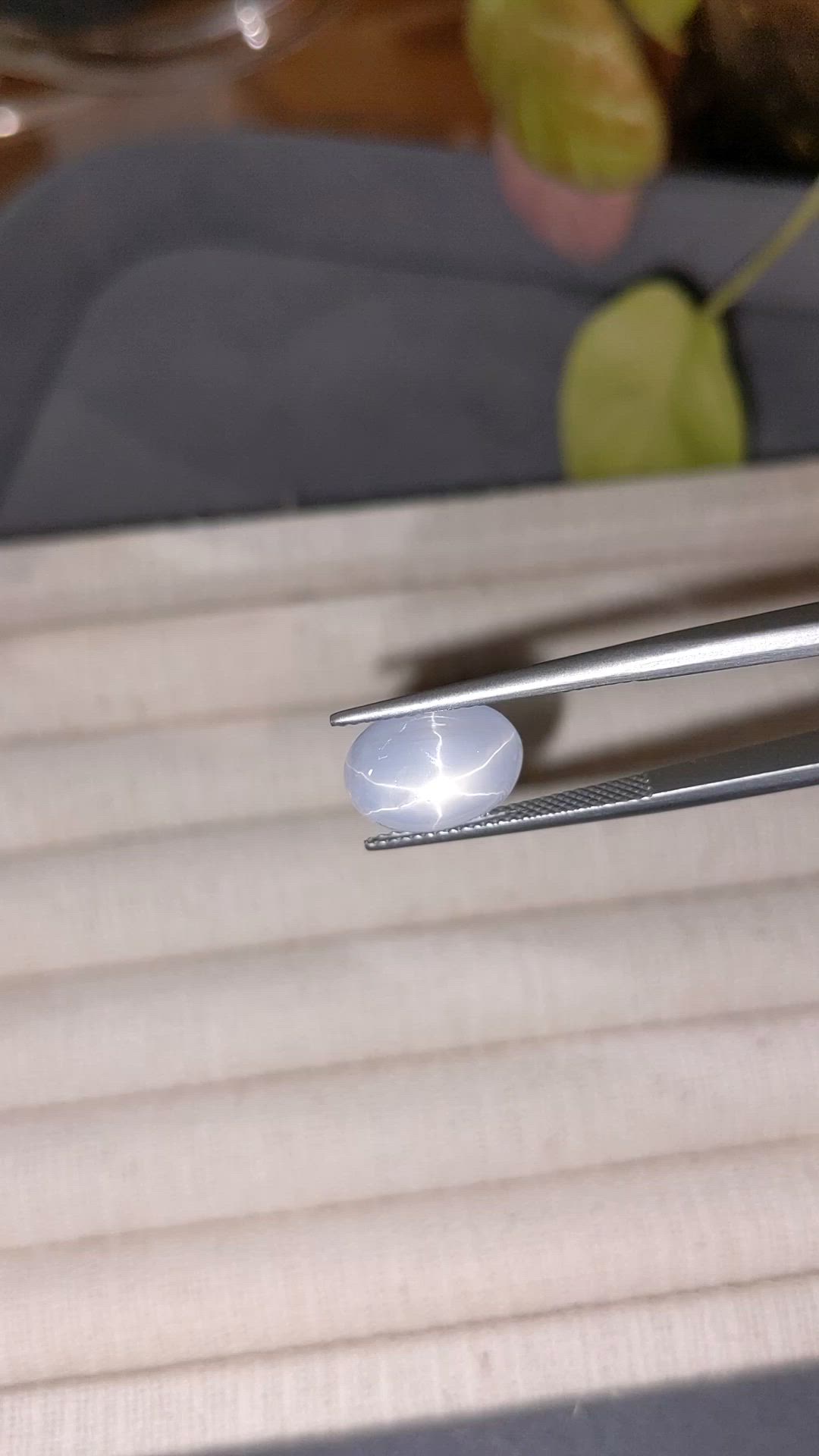 9.21 Ct. Greyish Blue Star Sapphire from Ceylon (Sri Lanka) Size Video