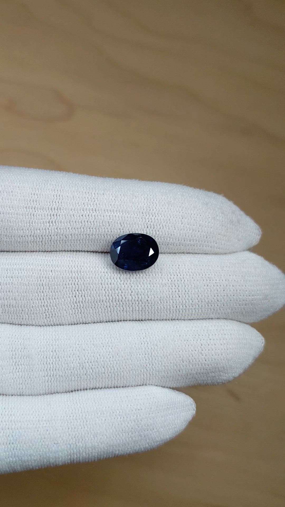 5.46 Ct. Blue Sapphire from Ceylon (Sri Lanka) Size Video