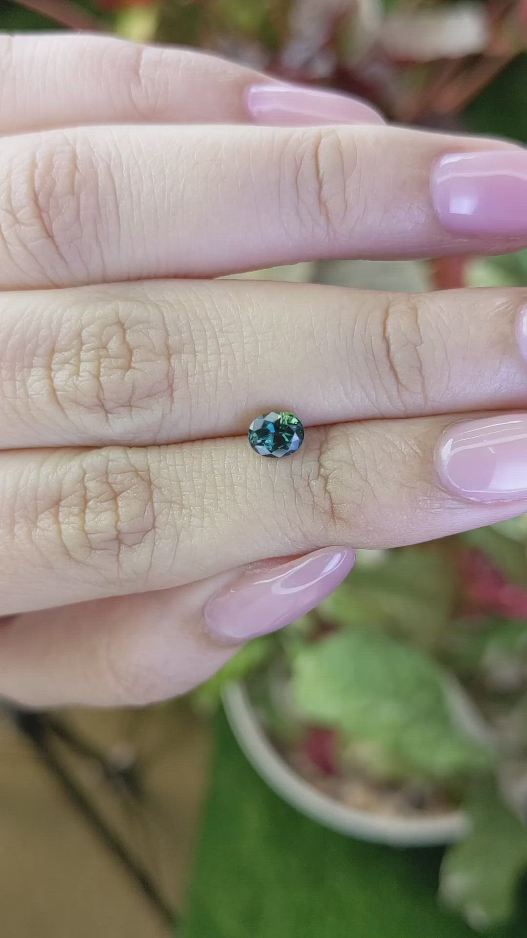 0.72 Ct. Bluish Green Sapphire from Madagascar Size Video