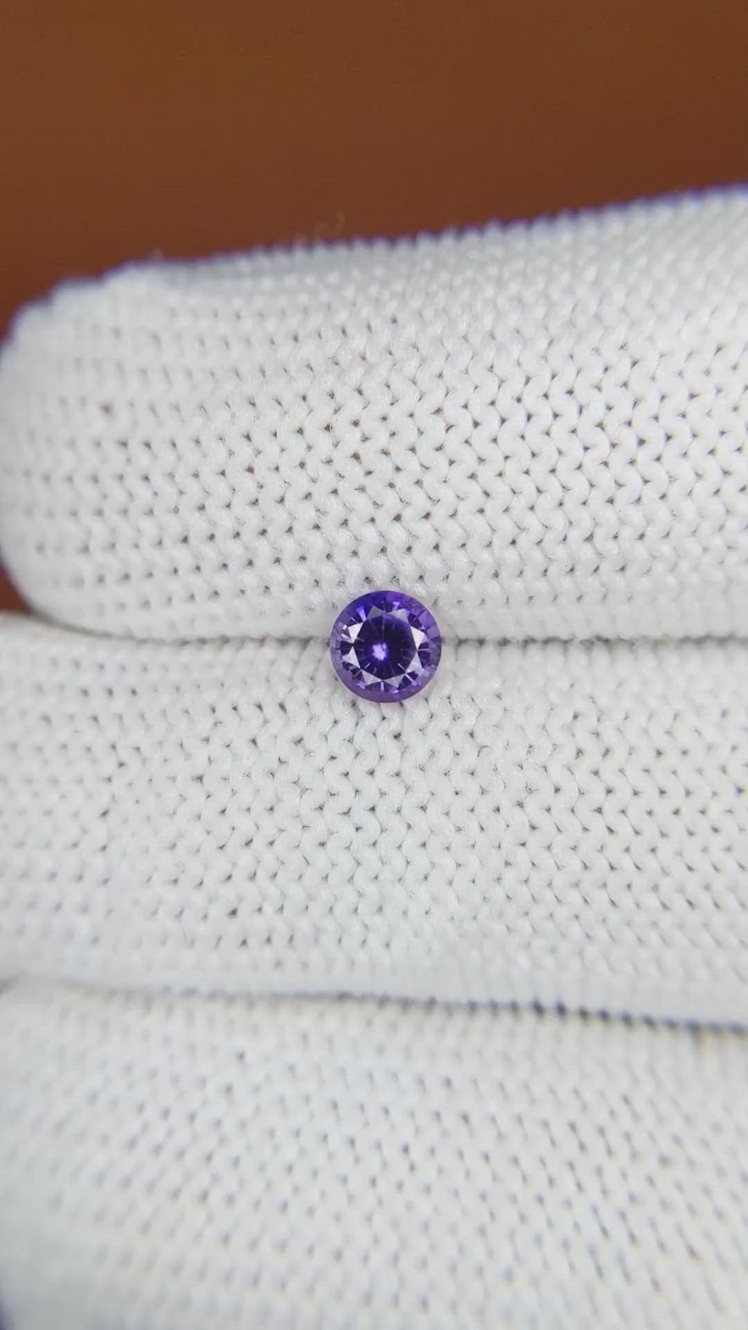 0.40 Ct. Purple Sapphire from Ceylon (Sri Lanka) Size Video