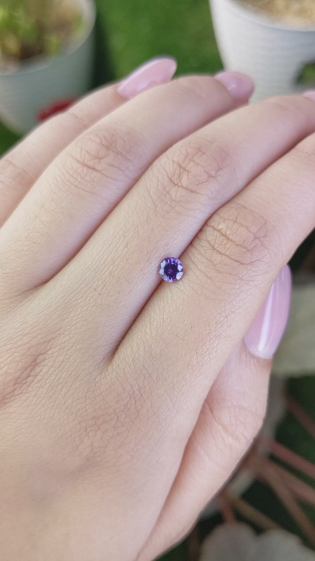 0.40 Ct. Purple Sapphire from Ceylon (Sri Lanka) Size Video