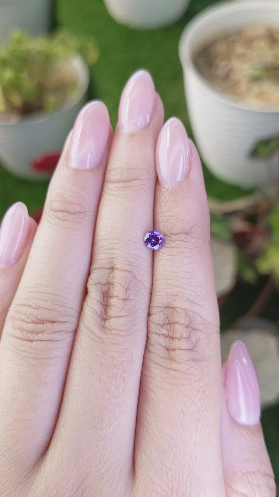0.40 Ct. Purple Sapphire from Ceylon (Sri Lanka) Size Video