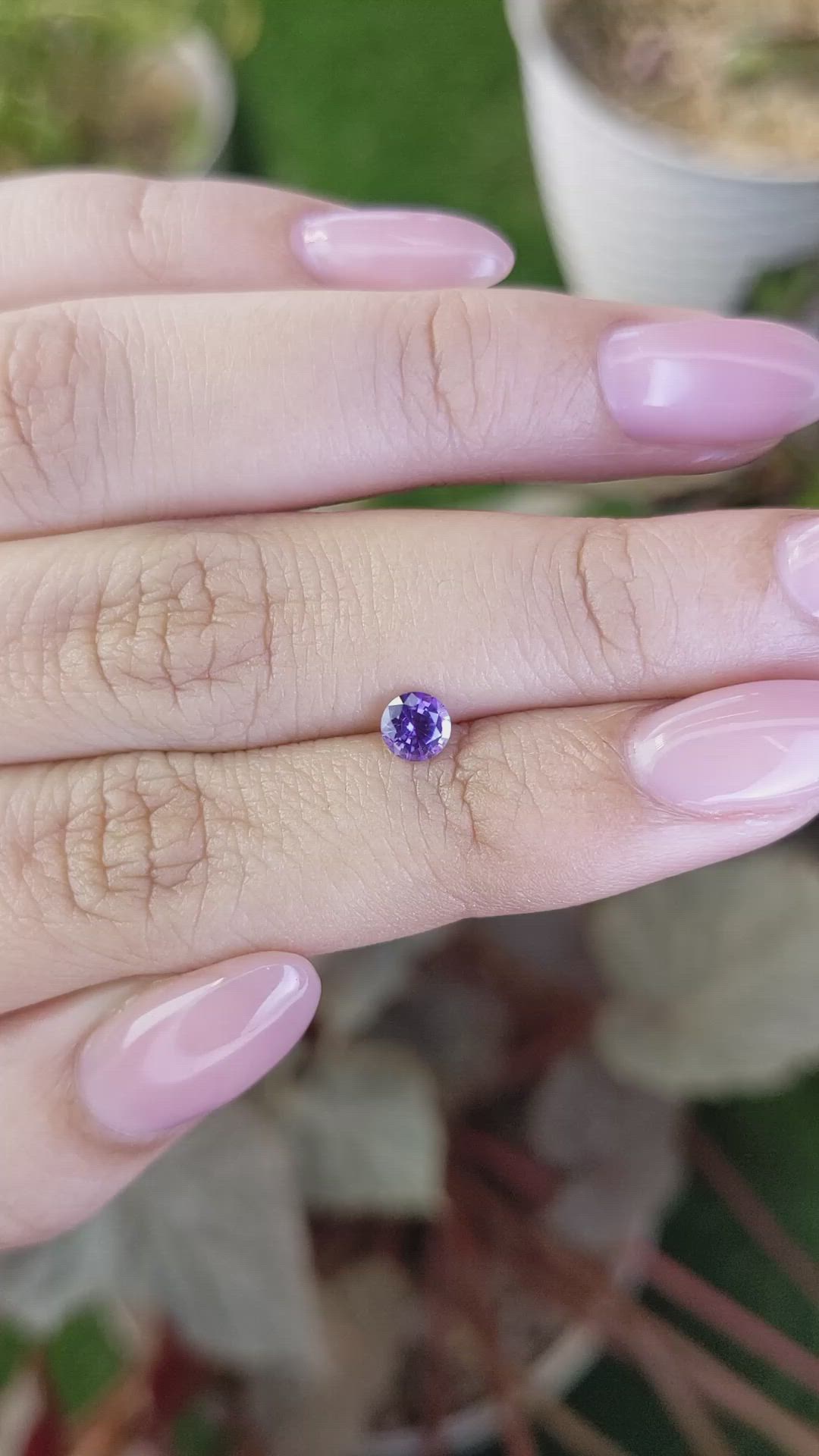 0.40 Ct. Purple Sapphire from Ceylon (Sri Lanka) Size Video