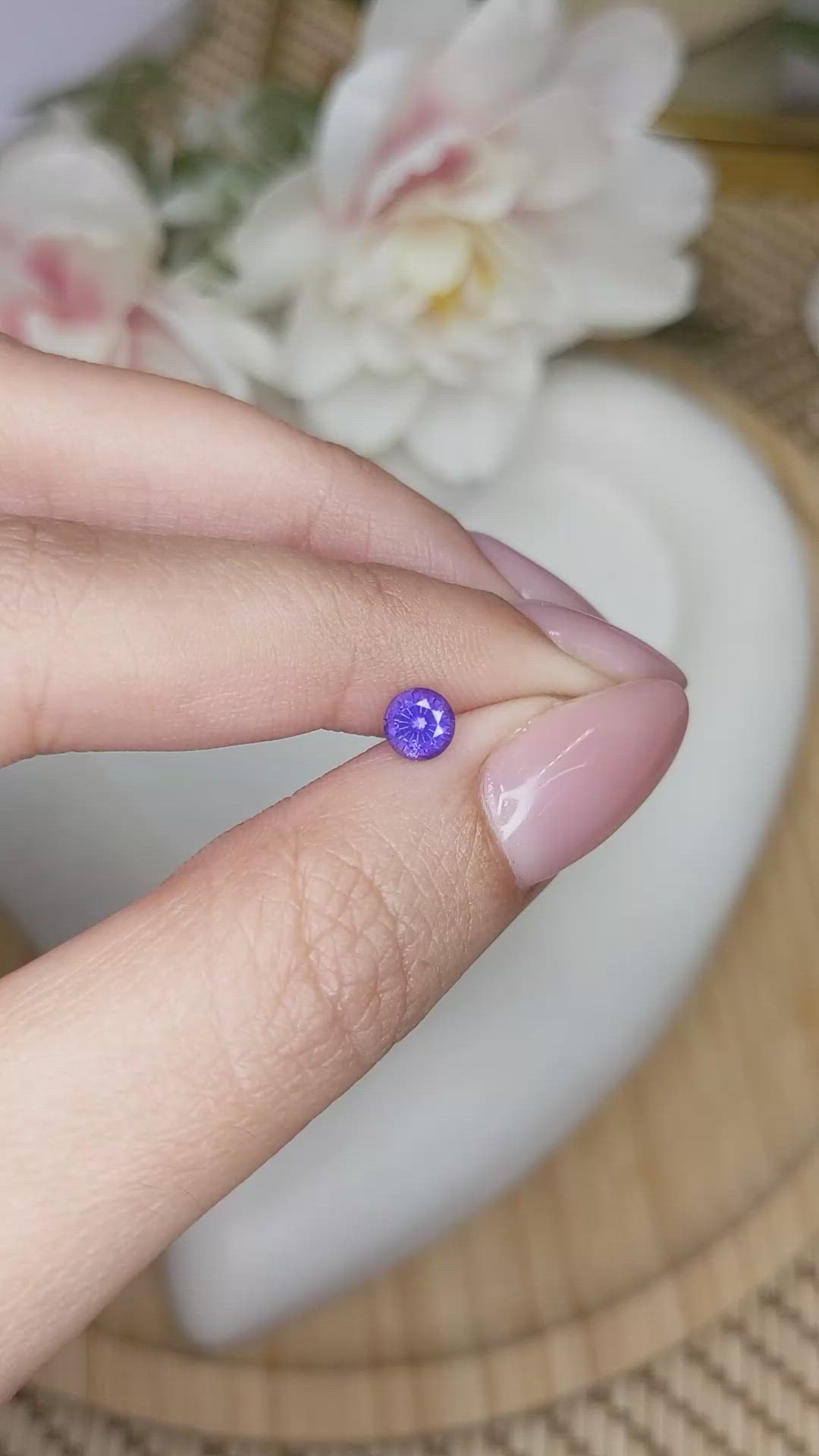 0.53 Ct. Bluish Purple Sapphire from Ceylon (Sri Lanka) Size Video