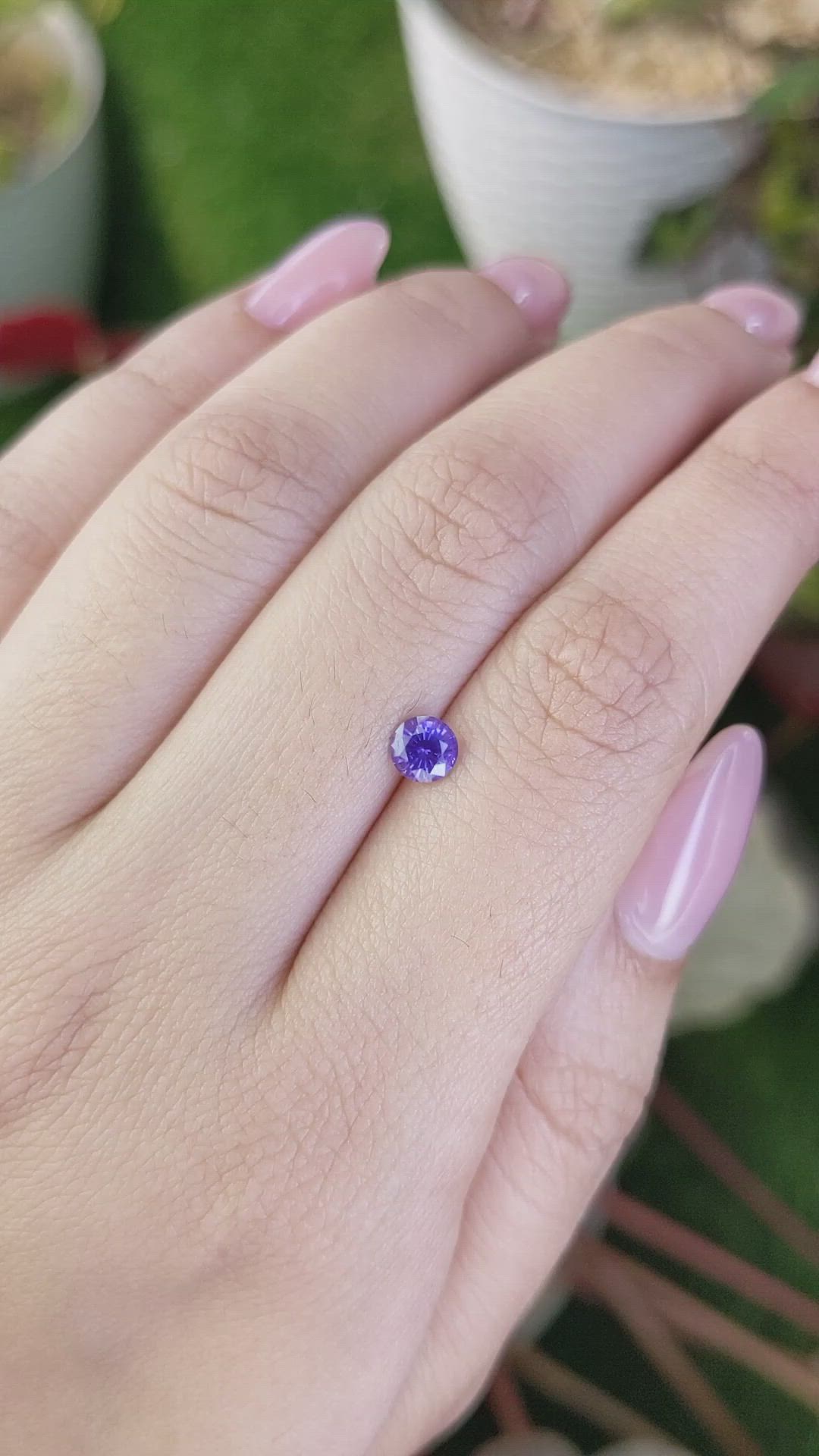 0.53 Ct. Bluish Purple Sapphire from Ceylon (Sri Lanka) Size Video