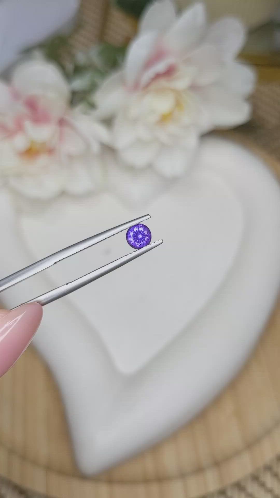 0.53 Ct. Bluish Purple Sapphire from Ceylon (Sri Lanka) Size Video