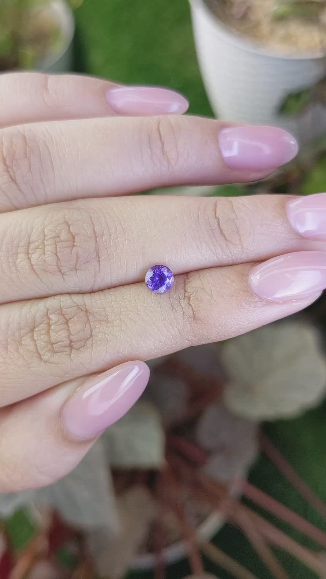 0.53 Ct. Bluish Purple Sapphire from Ceylon (Sri Lanka) Size Video