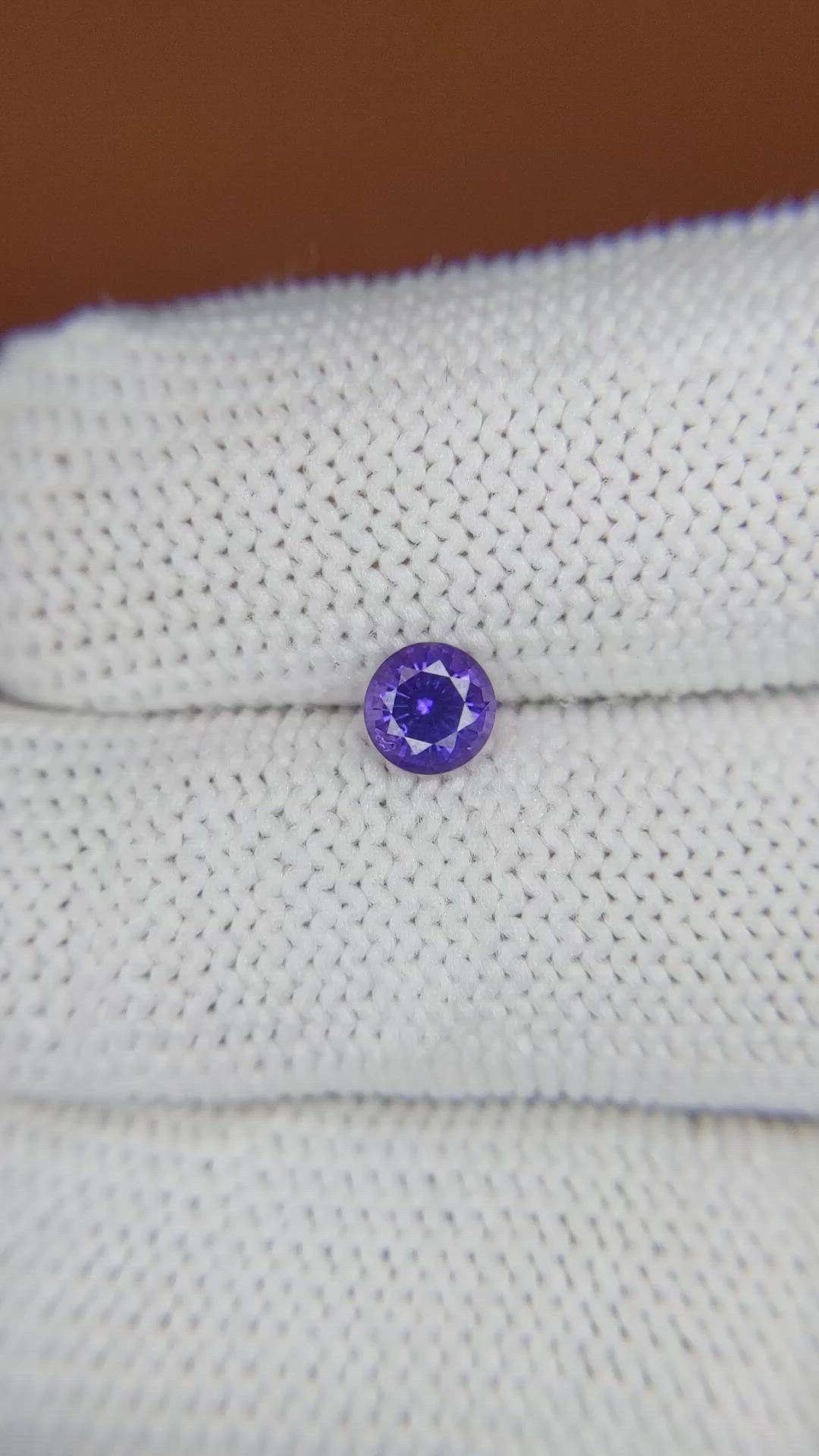 0.53 Ct. Bluish Purple Sapphire from Ceylon (Sri Lanka) Size Video