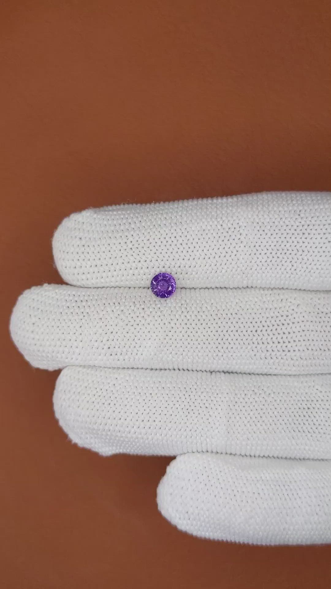 0.55 Ct. Purple Sapphire from Ceylon (Sri Lanka) Size Video