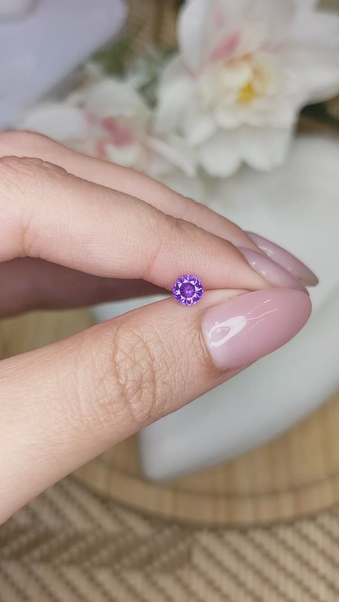 0.55 Ct. Purple Sapphire from Ceylon (Sri Lanka) Size Video