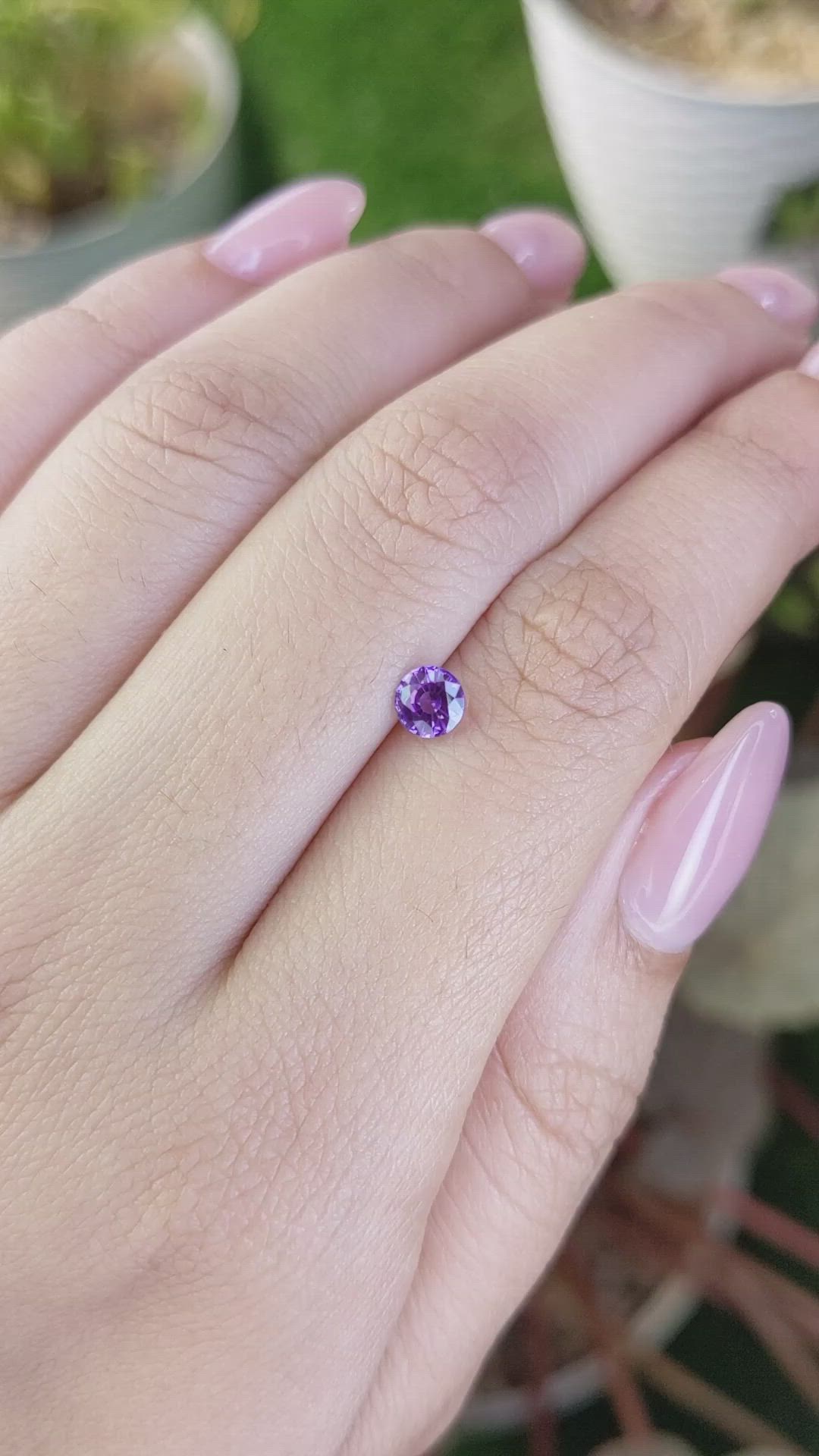 0.55 Ct. Purple Sapphire from Ceylon (Sri Lanka) Size Video