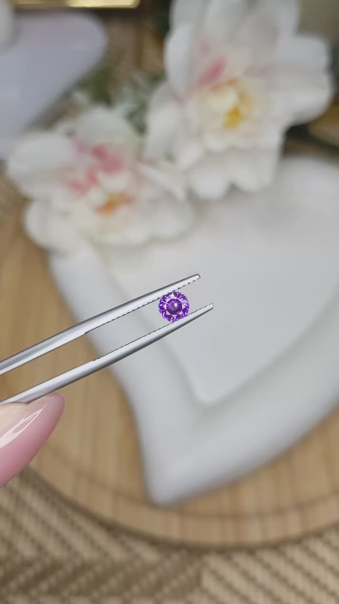 0.55 Ct. Purple Sapphire from Ceylon (Sri Lanka) Size Video