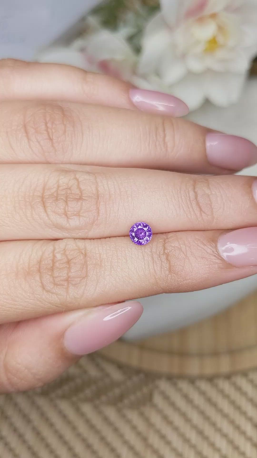 0.55 Ct. Purple Sapphire from Ceylon (Sri Lanka) Size Video