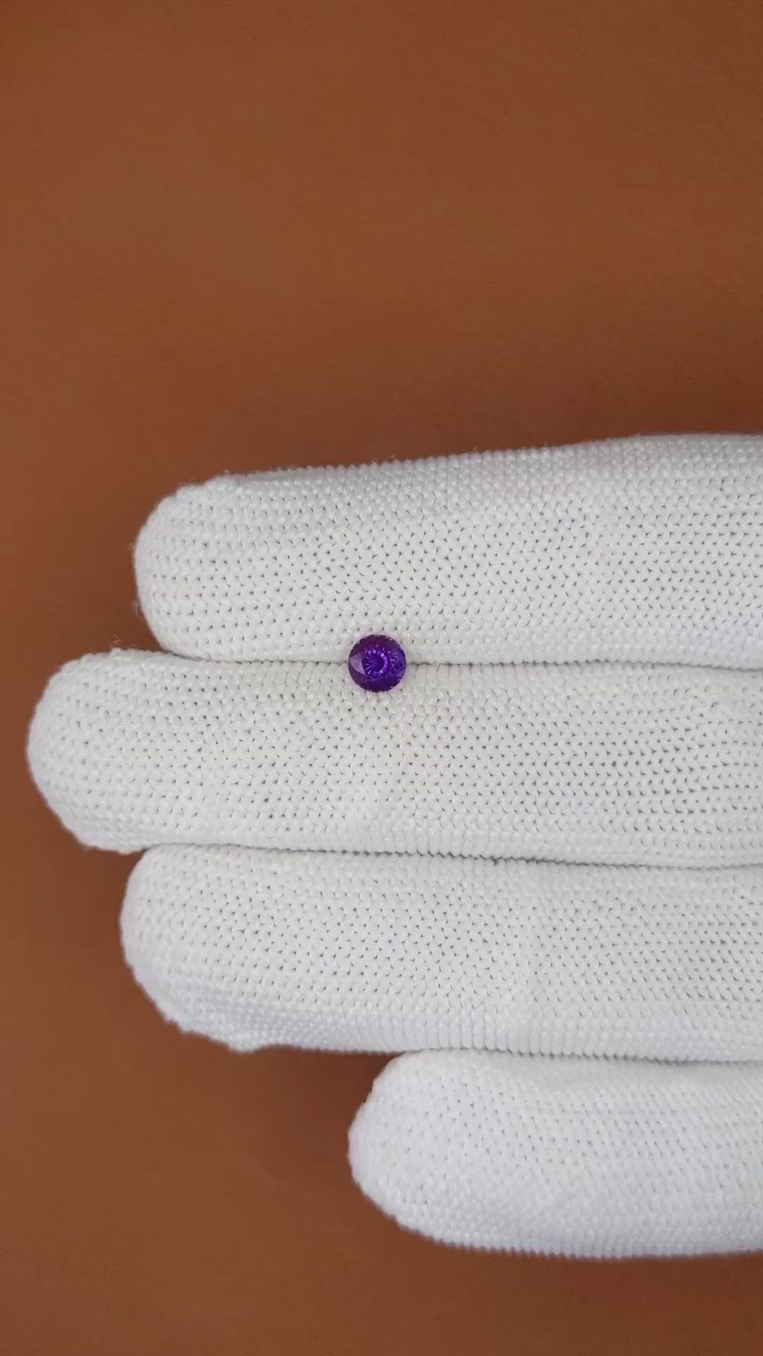 0.52 Ct. Purple Sapphire from Ceylon (Sri Lanka) Size Video