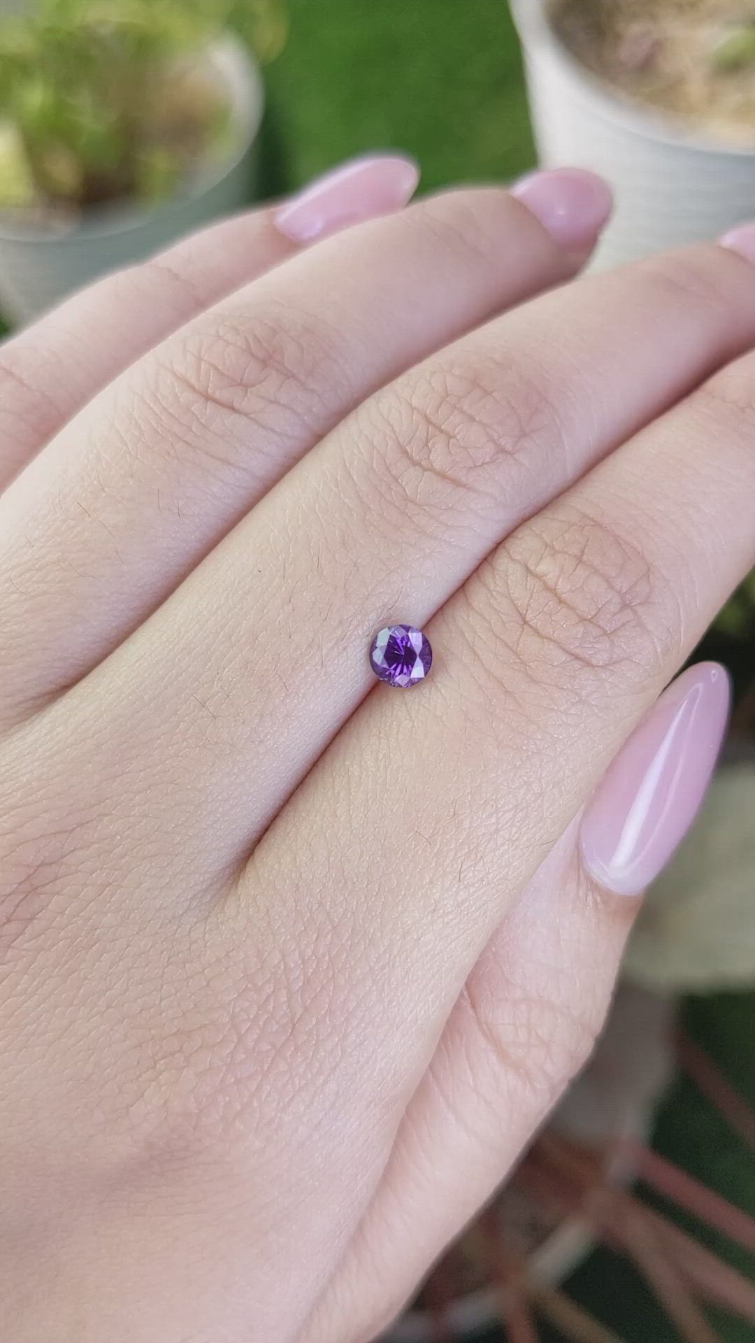 0.52 Ct. Purple Sapphire from Ceylon (Sri Lanka) Size Video