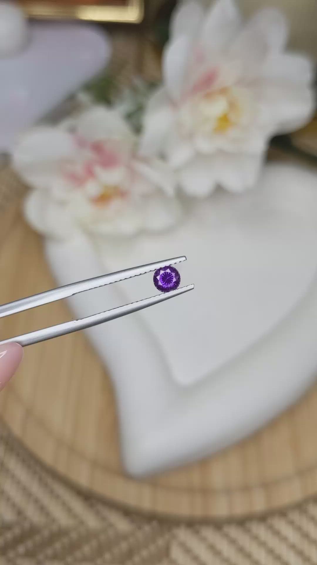 0.52 Ct. Purple Sapphire from Ceylon (Sri Lanka) Size Video