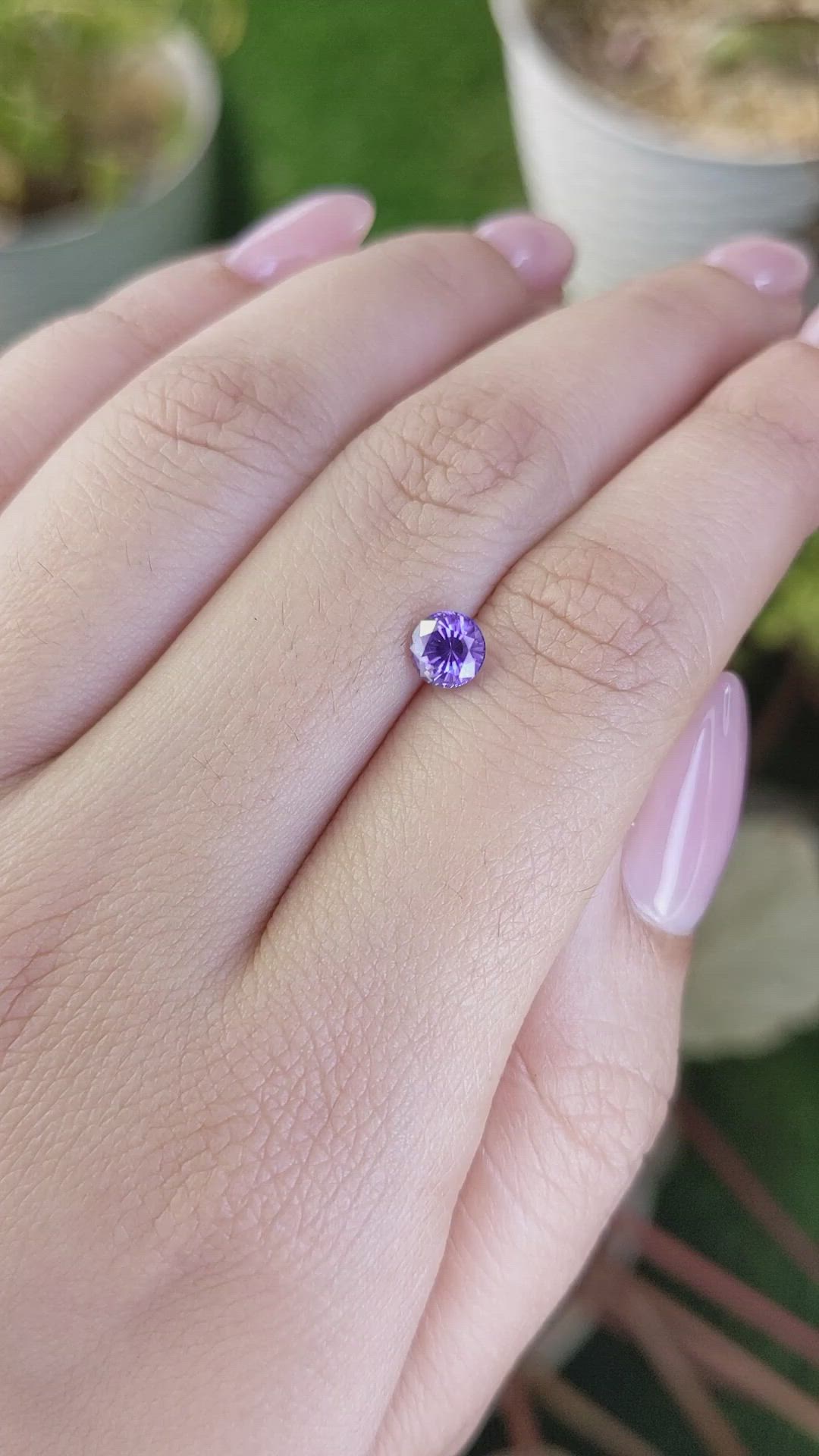 0.73 Ct. Bluish Purple Sapphire from Ceylon (Sri Lanka) Size Video
