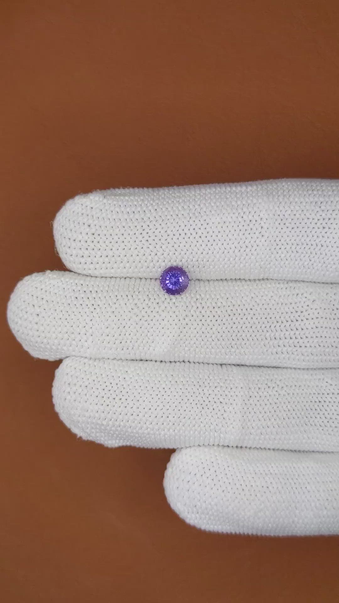 0.73 Ct. Bluish Purple Sapphire from Ceylon (Sri Lanka) Size Video