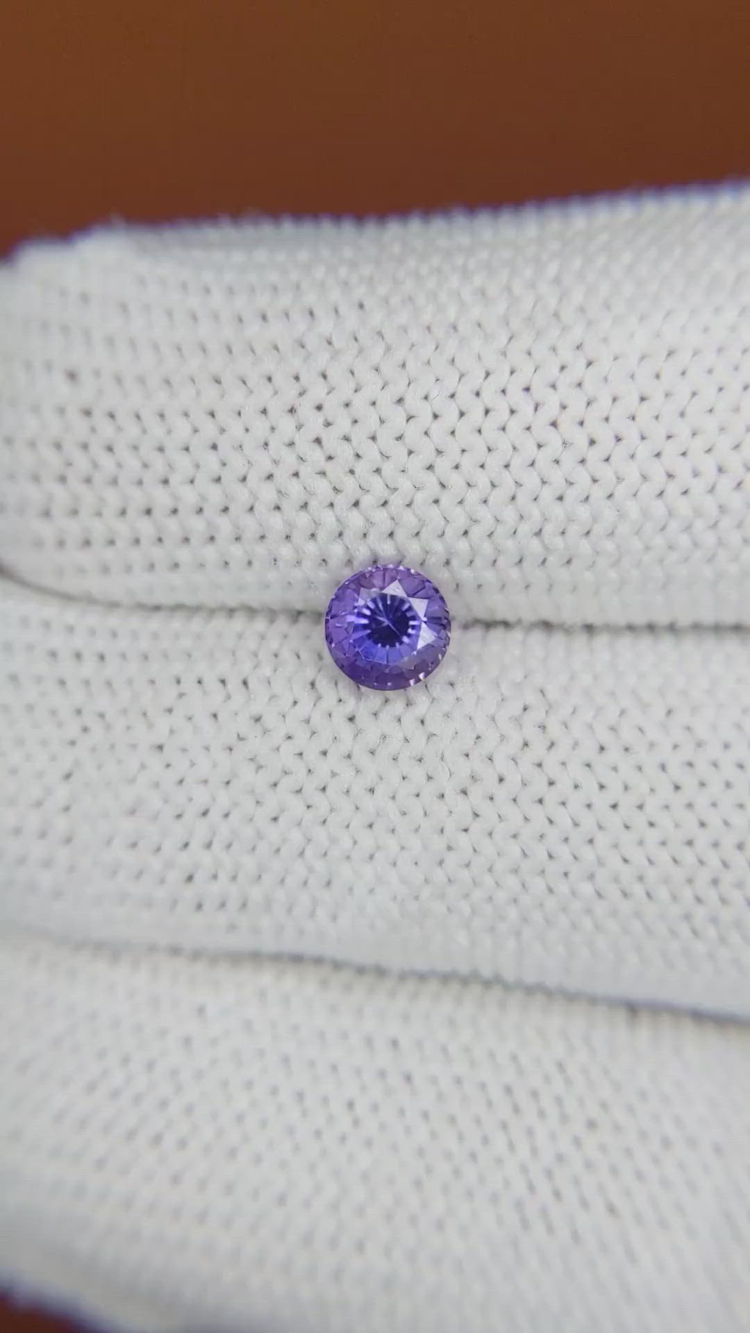 0.73 Ct. Bluish Purple Sapphire from Ceylon (Sri Lanka) Size Video