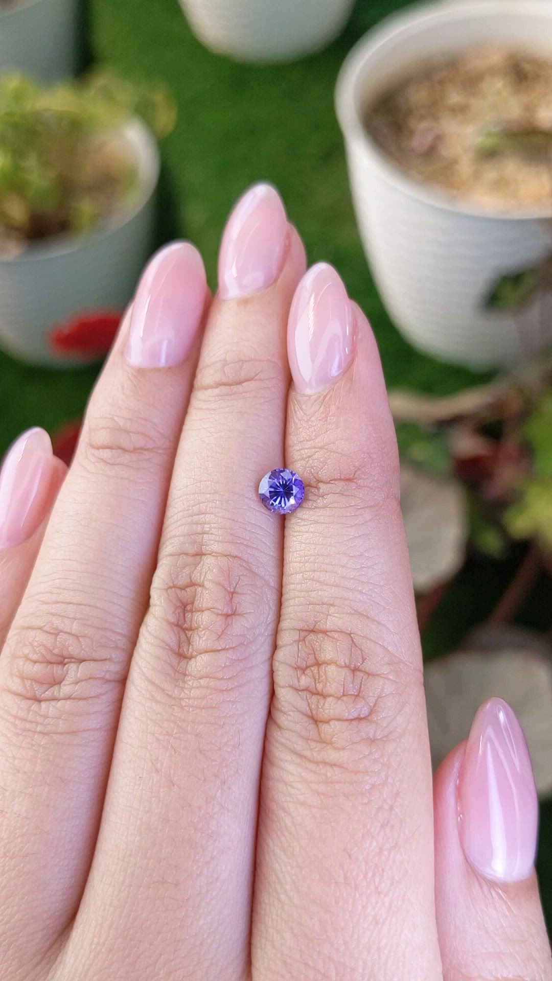 0.73 Ct. Bluish Purple Sapphire from Ceylon (Sri Lanka) Size Video