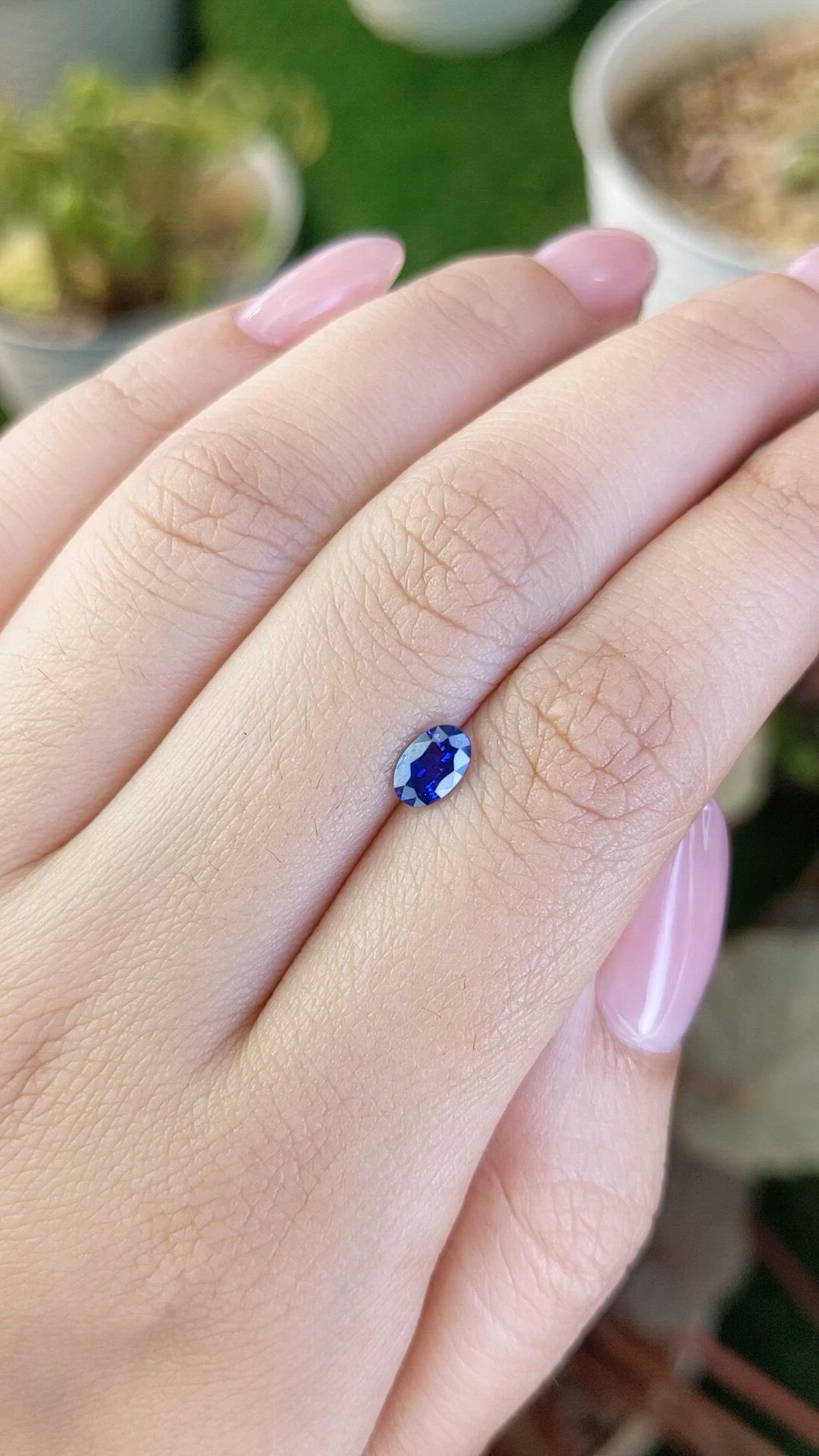 0.59 Ct. Blue Sapphire from Ceylon (Sri Lanka) Size Video