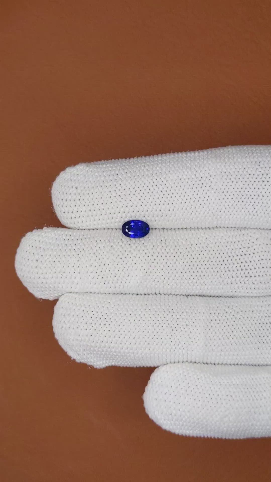 0.59 Ct. Blue Sapphire from Ceylon (Sri Lanka) Size Video