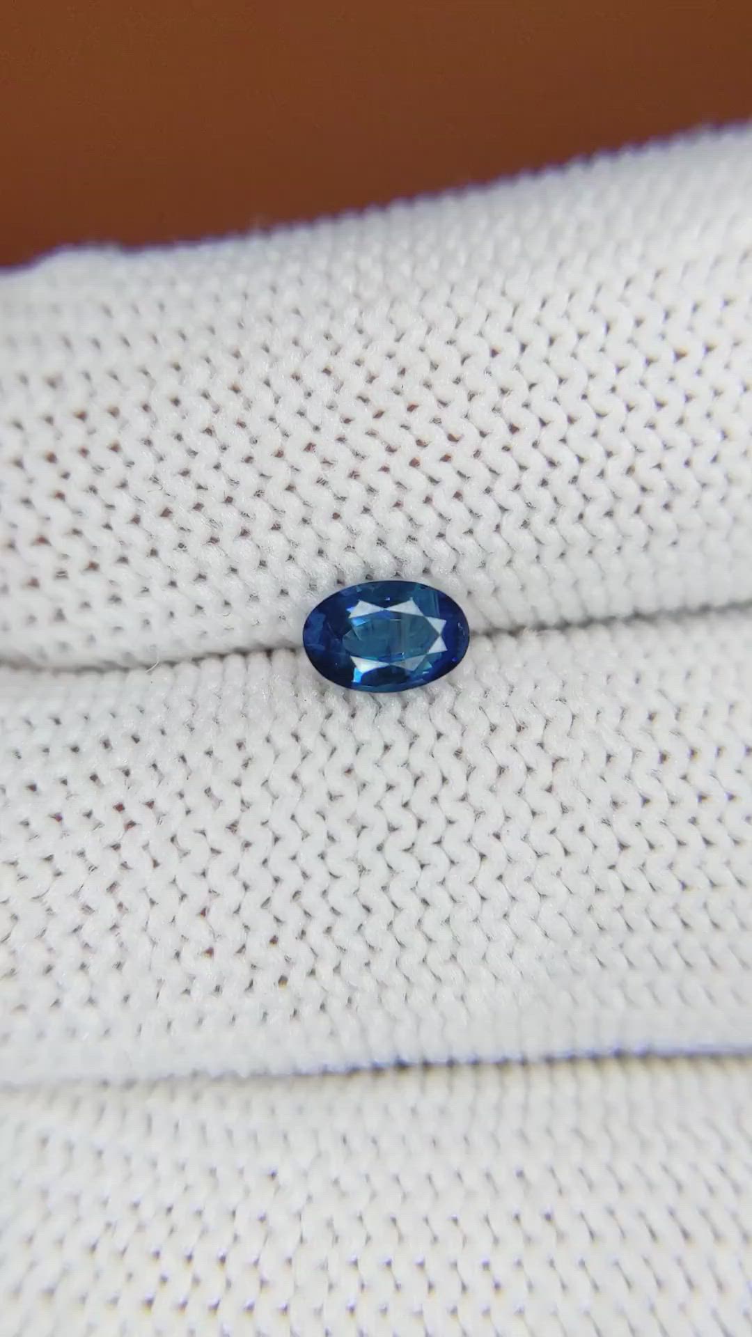 0.56 Ct. Blue Sapphire from Ceylon (Sri Lanka) Size Video