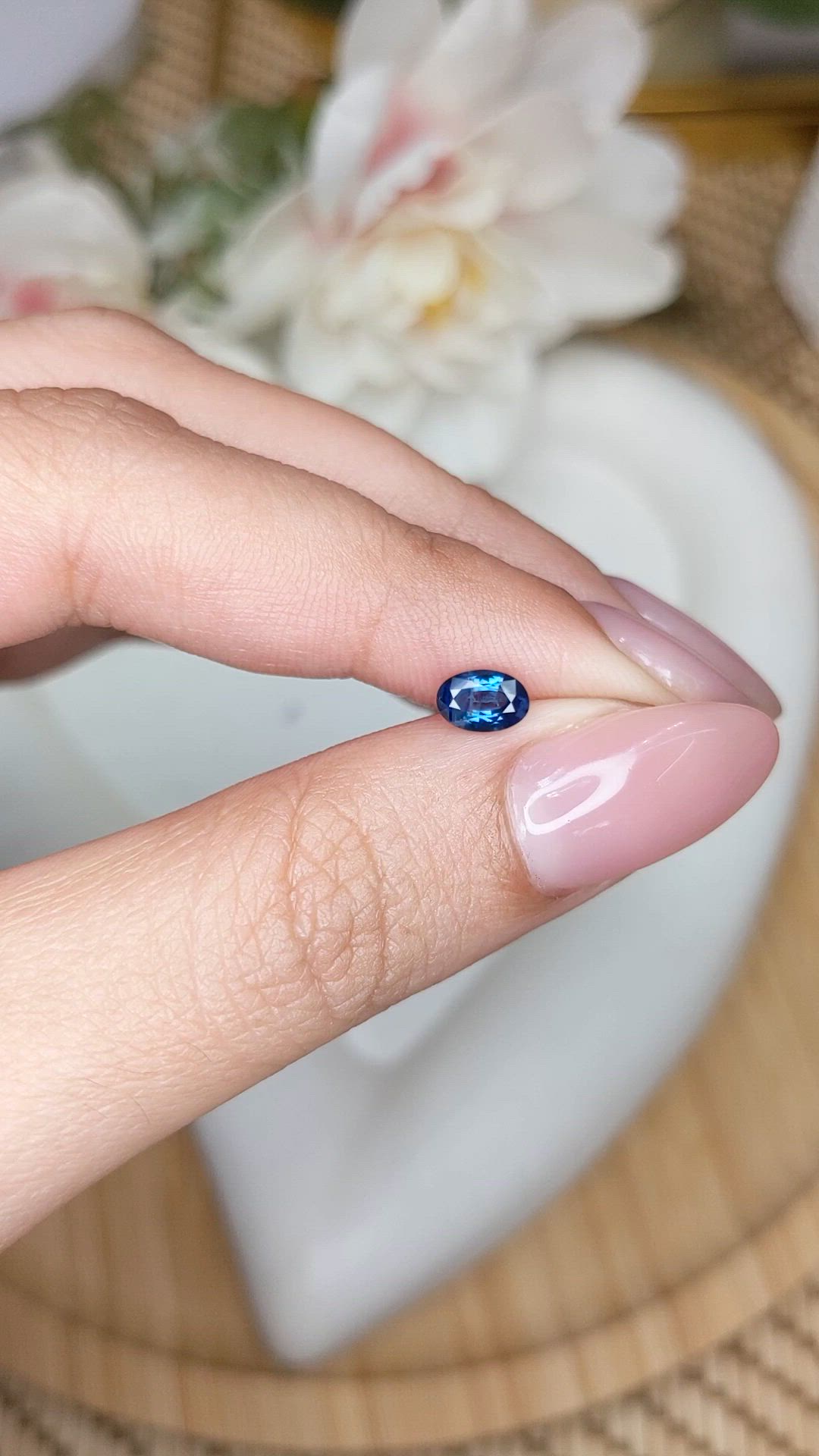 0.56 Ct. Blue Sapphire from Ceylon (Sri Lanka) Size Video