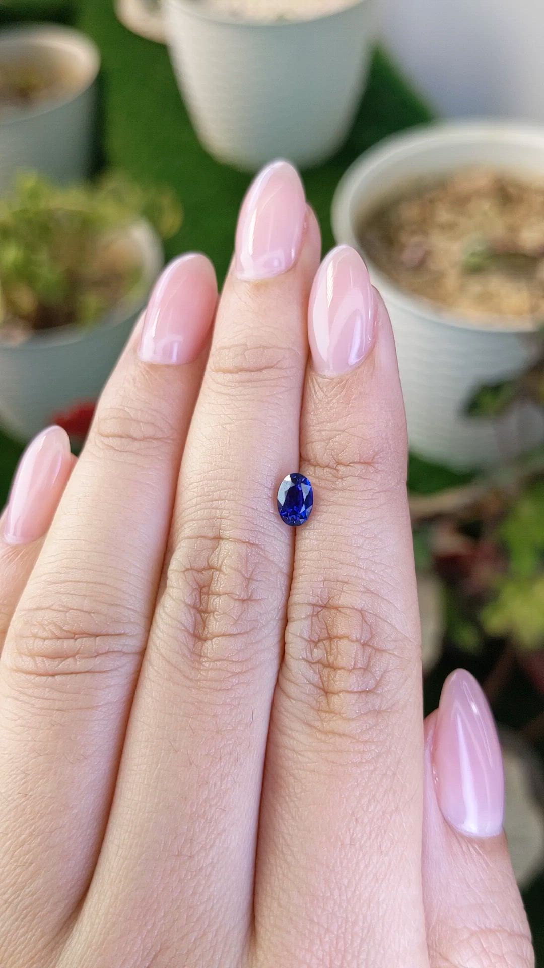 0.82 Ct. Purplish Blue Sapphire from Ceylon (Sri Lanka) Size Video