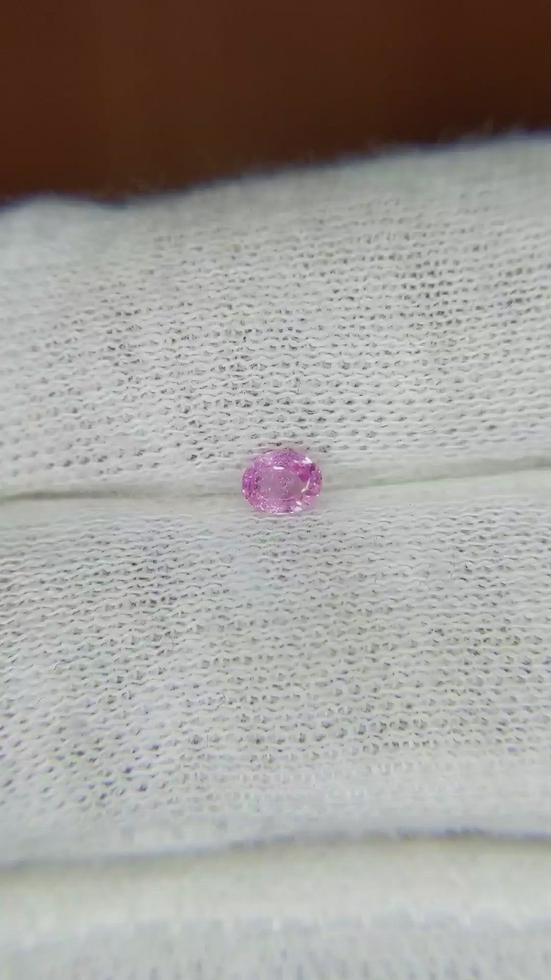 0.25 Ct. Pink Sapphire from Ceylon (Sri Lanka) Size Video