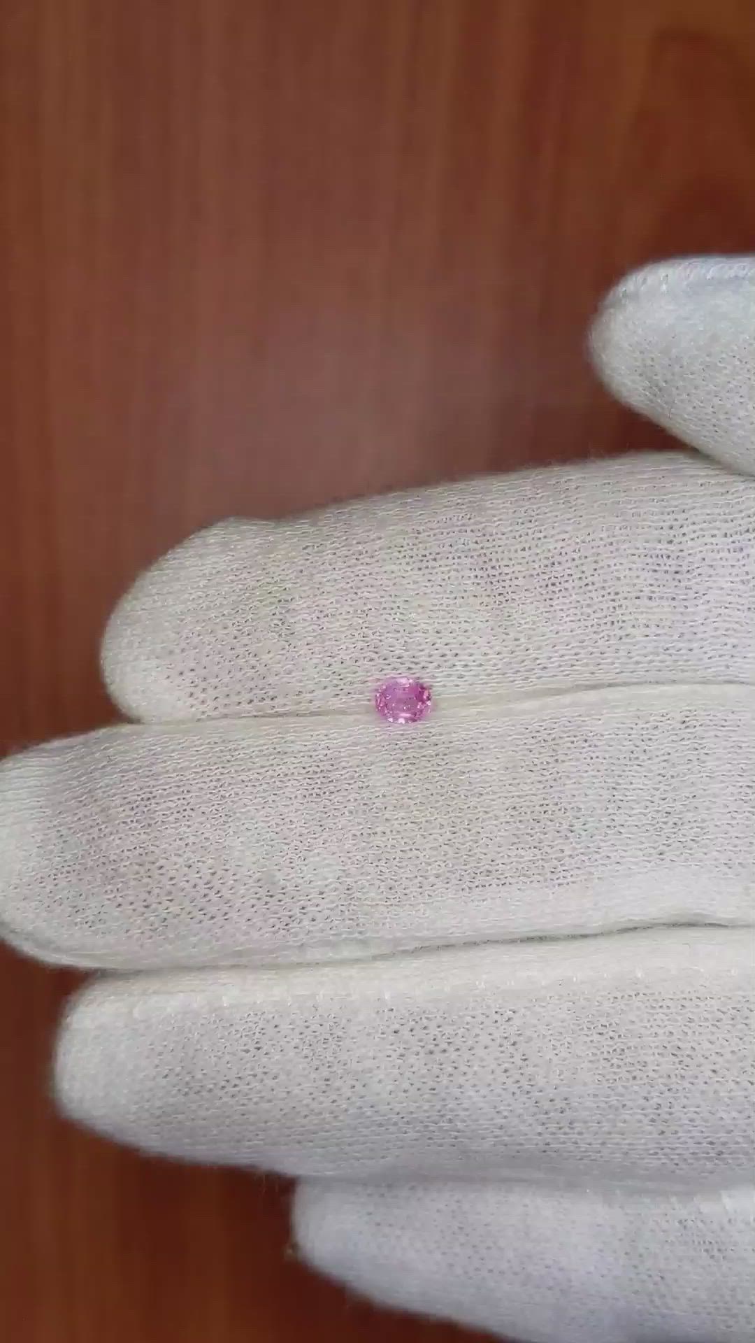 0.25 Ct. Pink Sapphire from Ceylon (Sri Lanka) Size Video